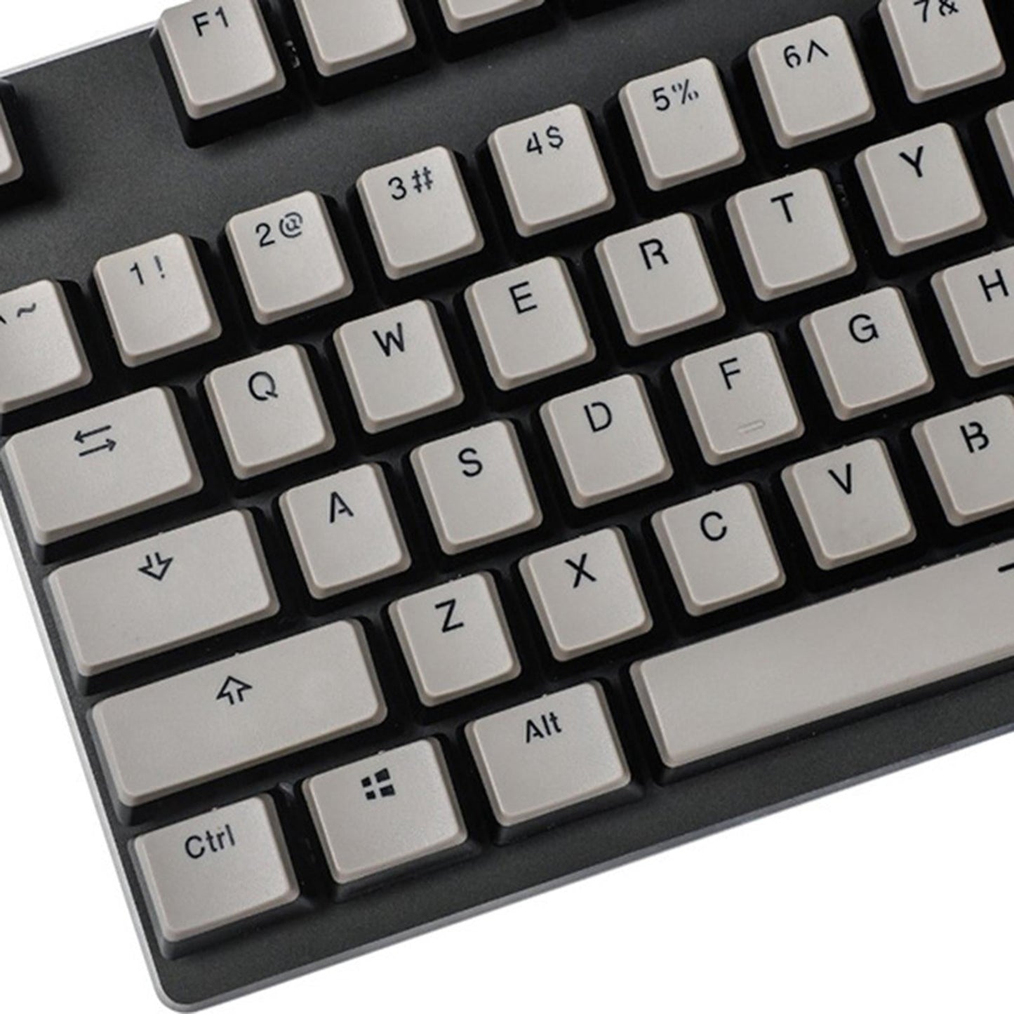PBT Pudding Keycap Set for Cherry MX Mechanical Keyboard Silver Grey Black