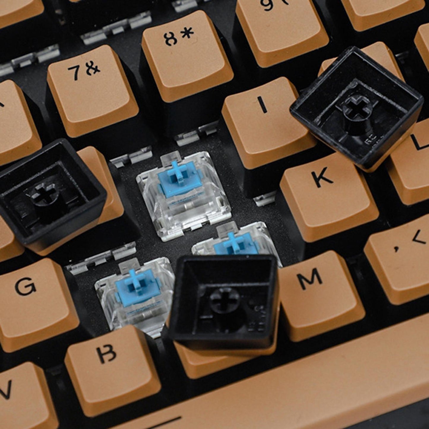 PBT Pudding Keycap Set for Cherry MX Mechanical Keyboard Coffee Black