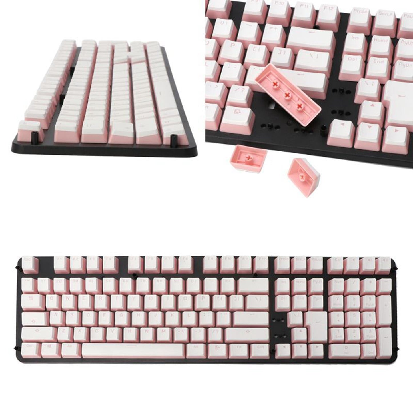 PBT Pudding Keycaps Set Replacements for Cherry MX Mechanical Keyboard Pink