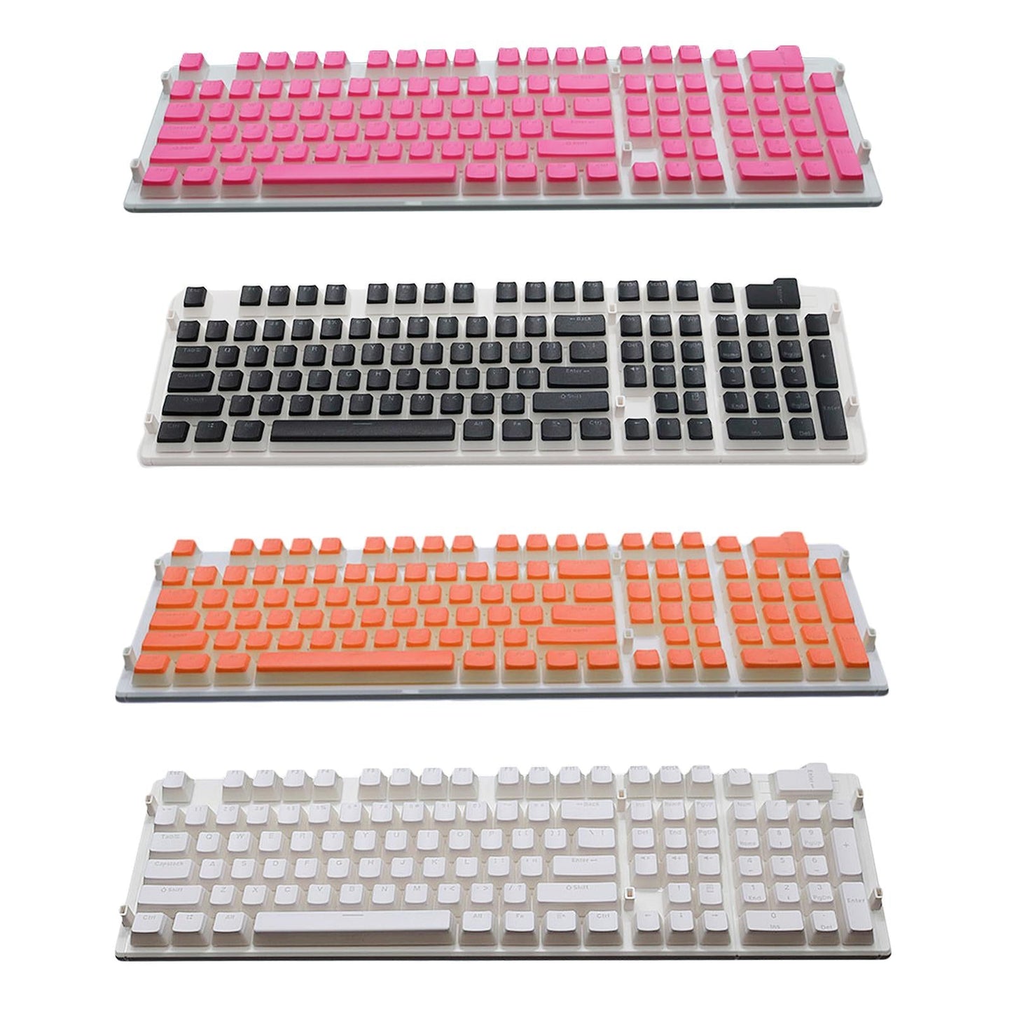 108 Key Keycaps PBT Pudding Keycaps for Cherry MX Mechanical Keyboard White