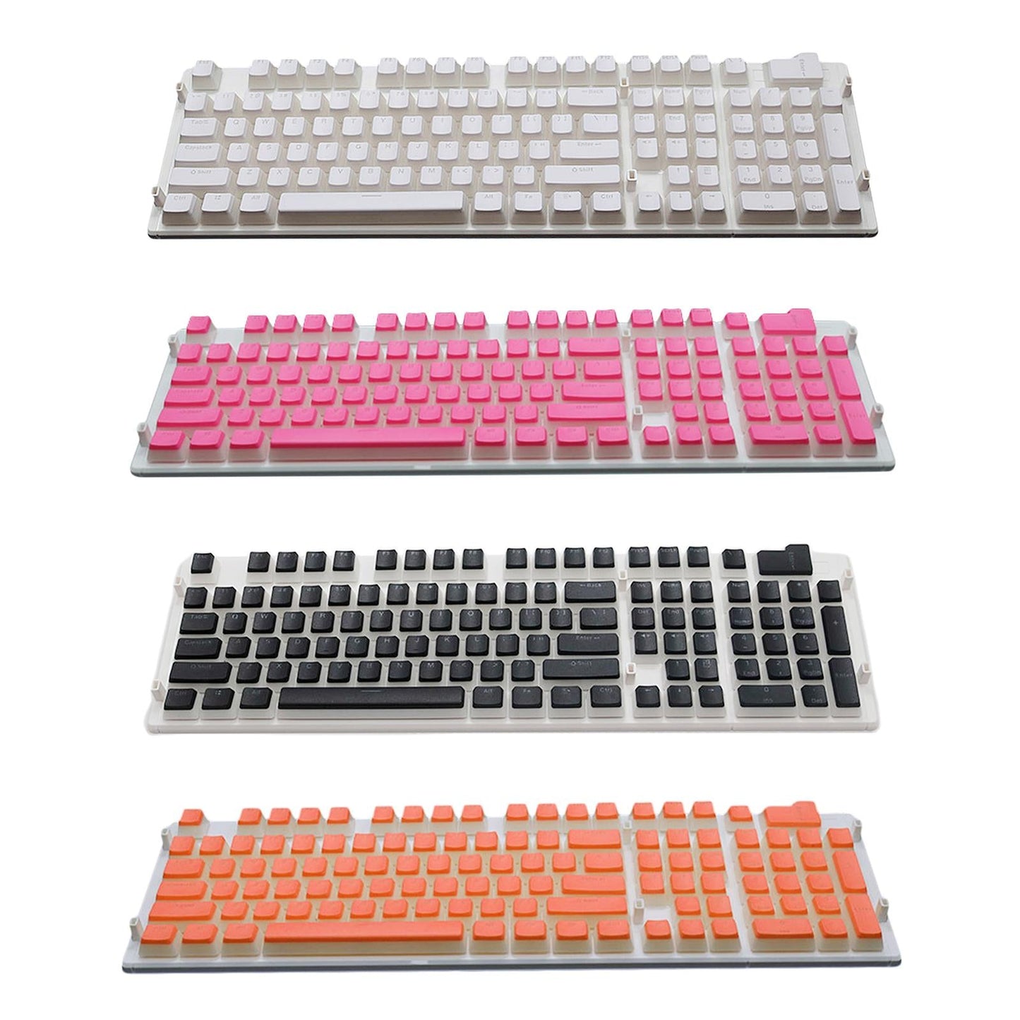 108 Key Keycaps PBT Pudding Keycaps for Cherry MX Mechanical Keyboard White