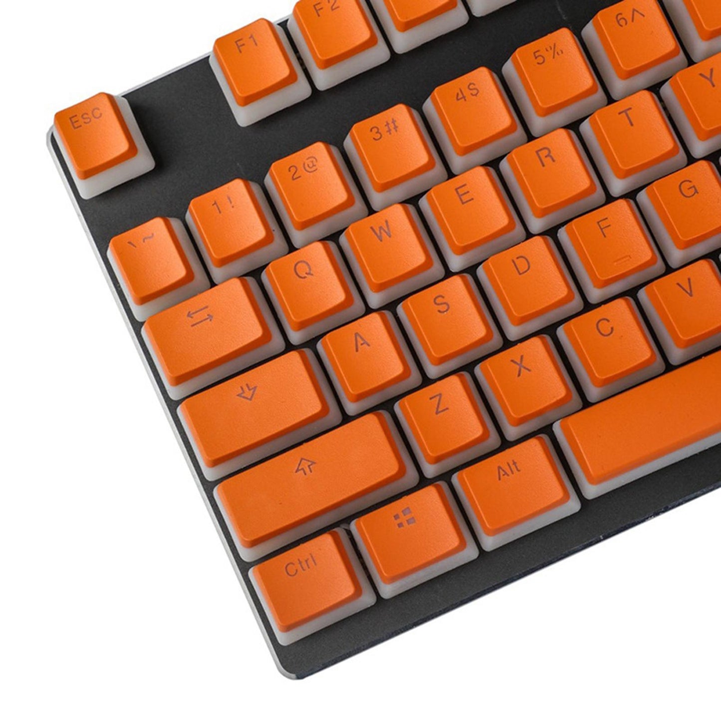 108 Key Keycaps PBT Pudding Keycaps for Cherry MX Mechanical Keyboard Orange