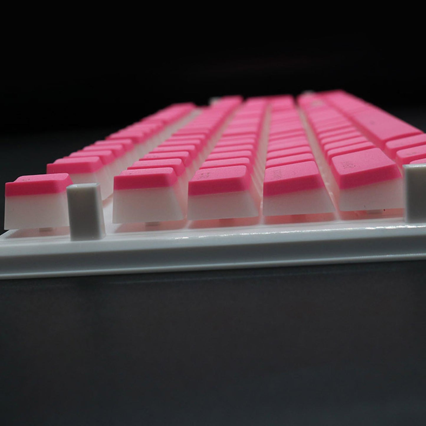 108 Key Keycaps PBT Pudding Keycaps for Cherry MX Mechanical Keyboard Pink