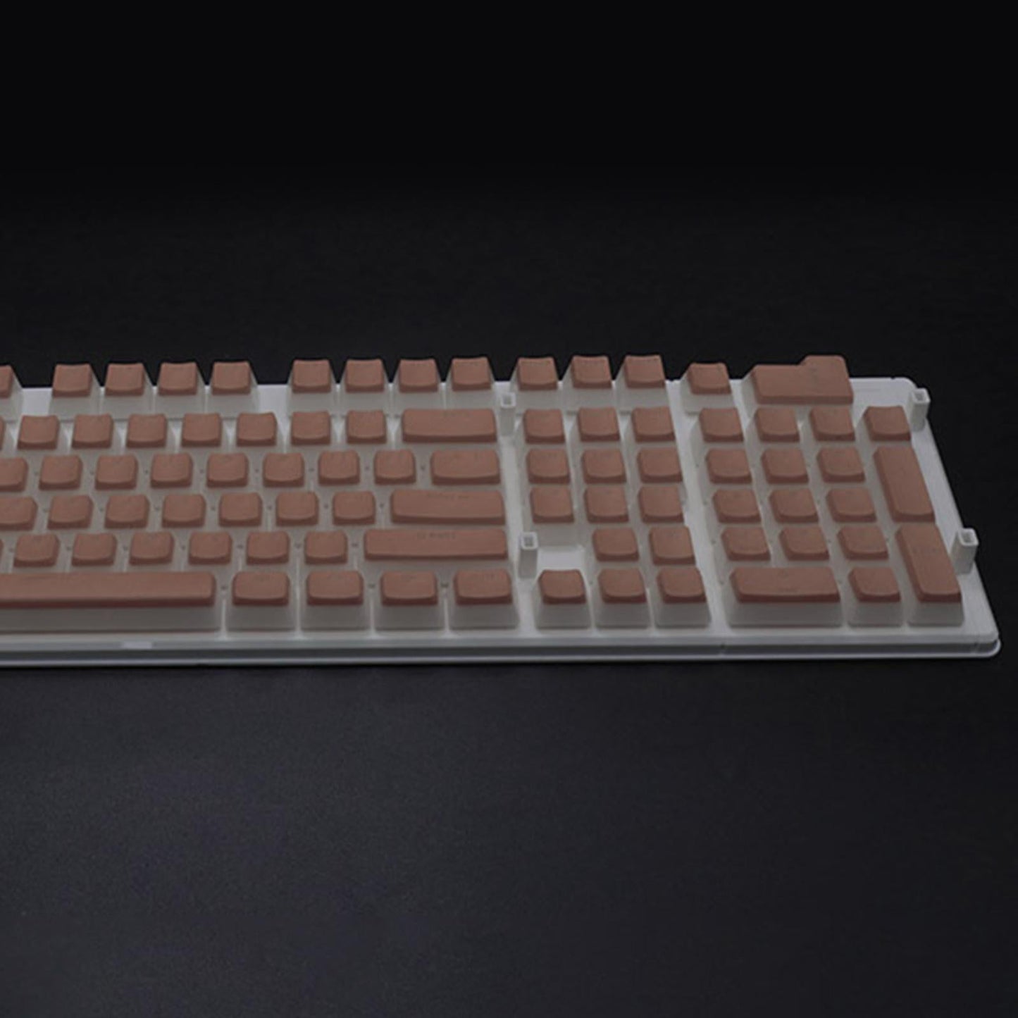 108 Keys Double Shot Pudding Keycaps DIY for Cherry MX Mechanical Keyboard Light Coffee