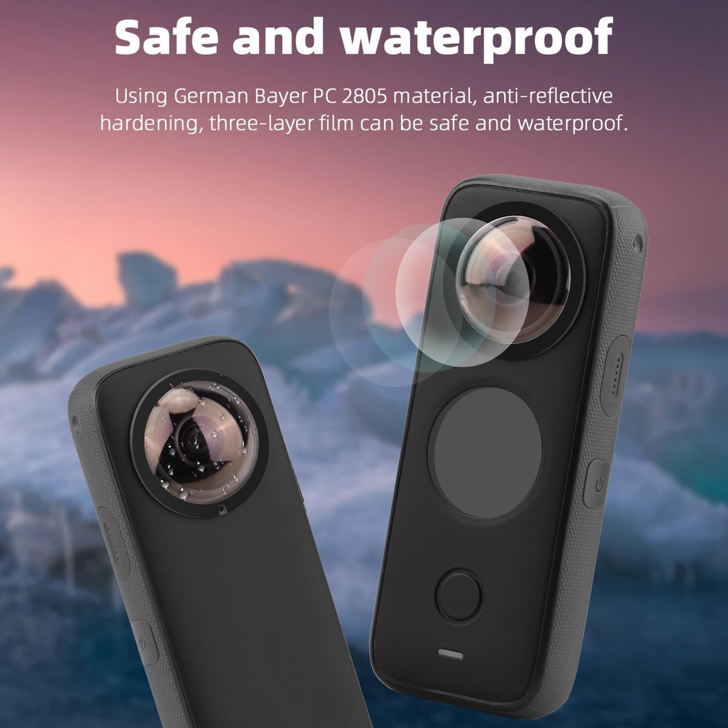2 Packs Lens Protector with Double-sided Adhesives for Insta360 ONE X2