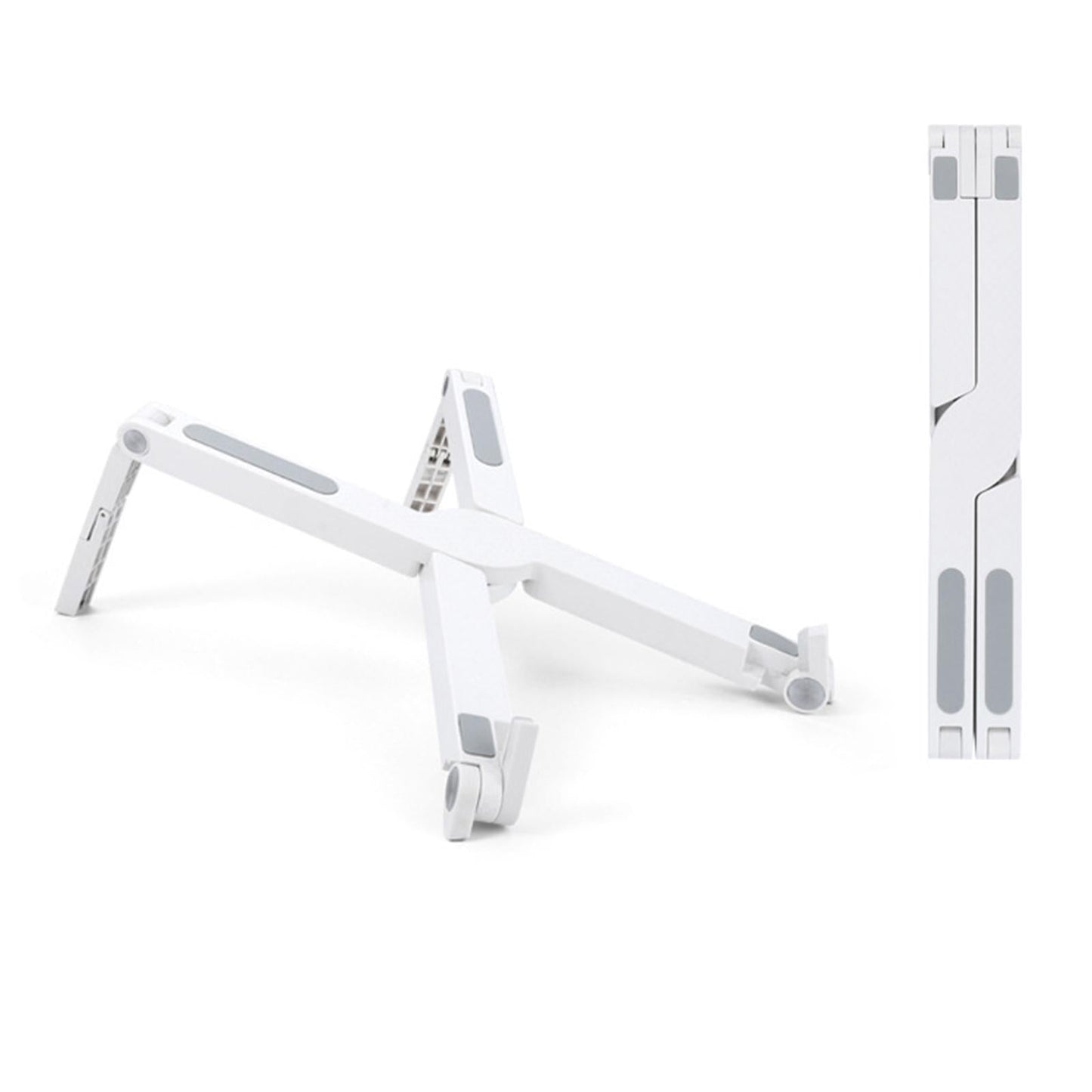 Ventilated Foldable Laptop Stand Tray Mount Heightening Bracket Cooling Rack White