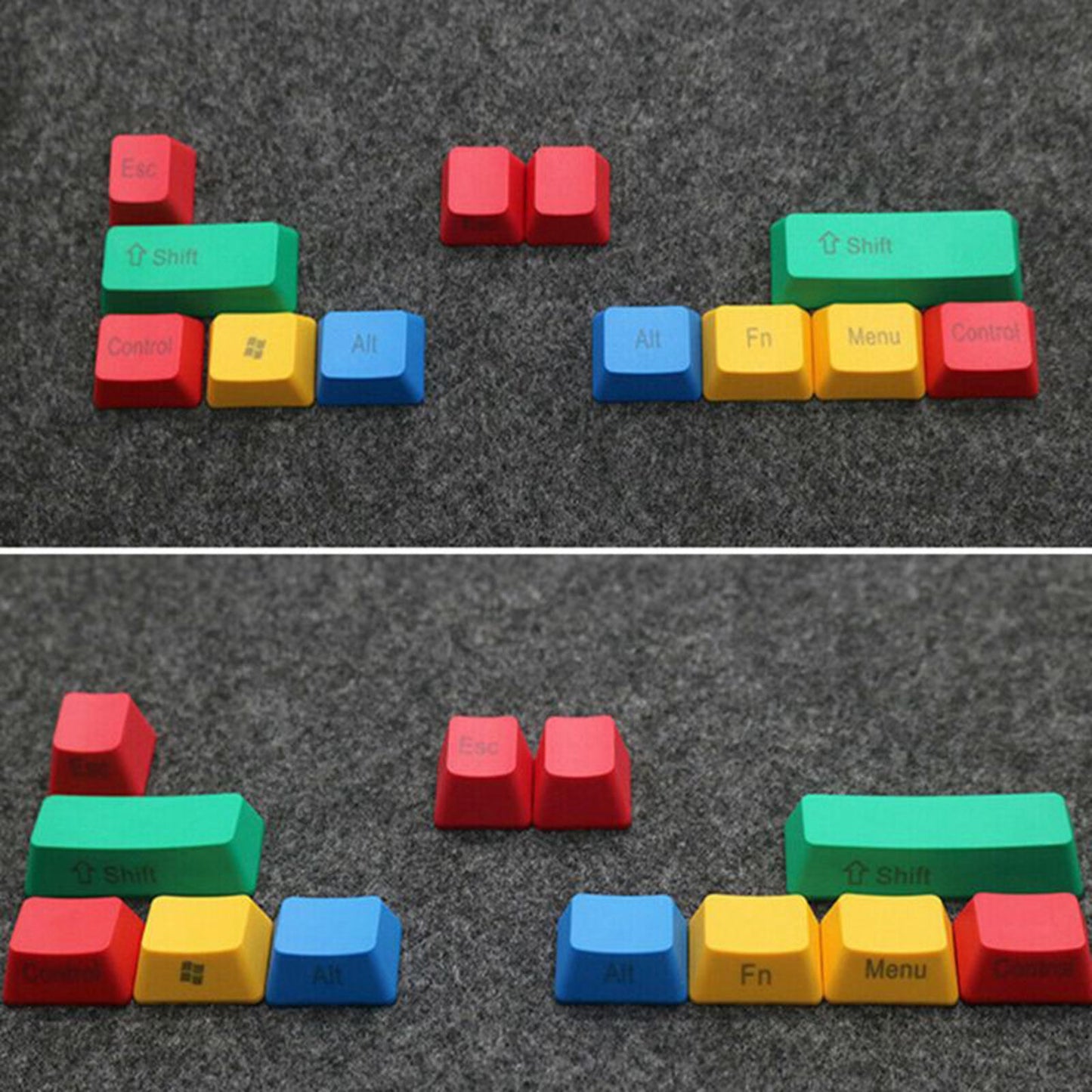 Upgraded PBT Pudding Thick RGBY Keycaps for Mechanical Keyboards B