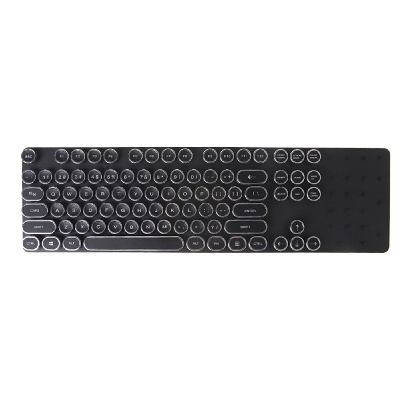 Round Keycaps Double Shot PBT Gaming Keyboard Retro black