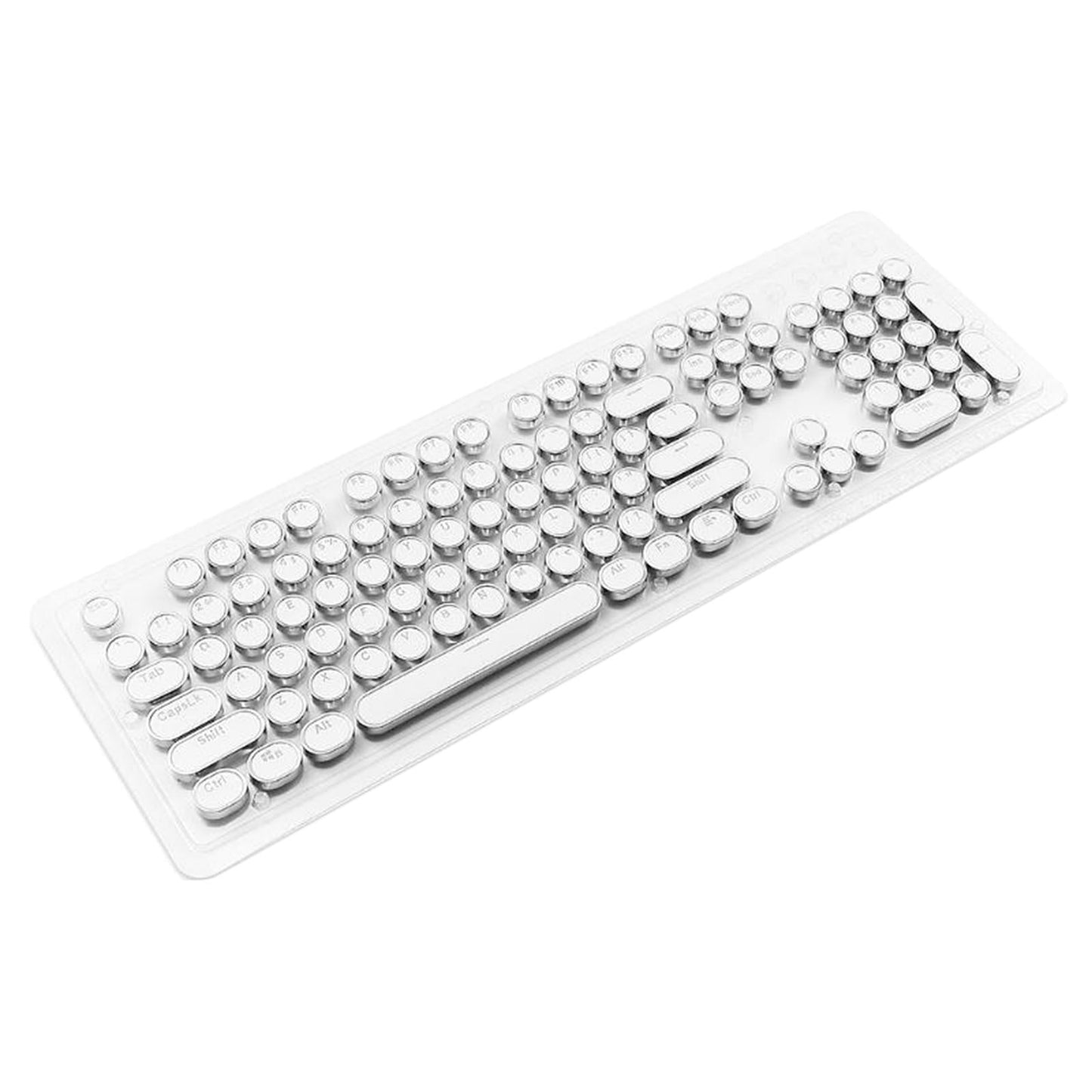 Round Keycaps Double Shot PBT Gaming Keyboard Retro white
