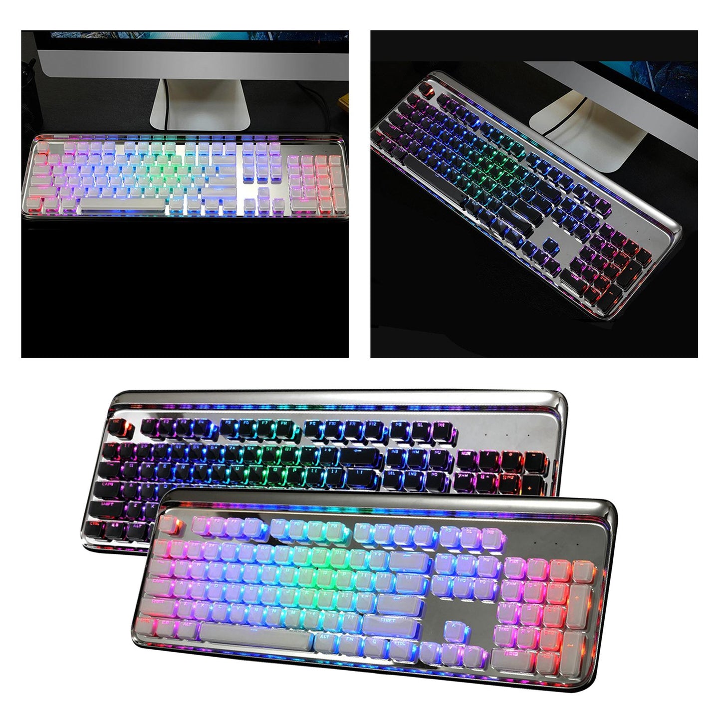 Pudding Keycaps for Mechanical Keyboards Full 108 Key Set white