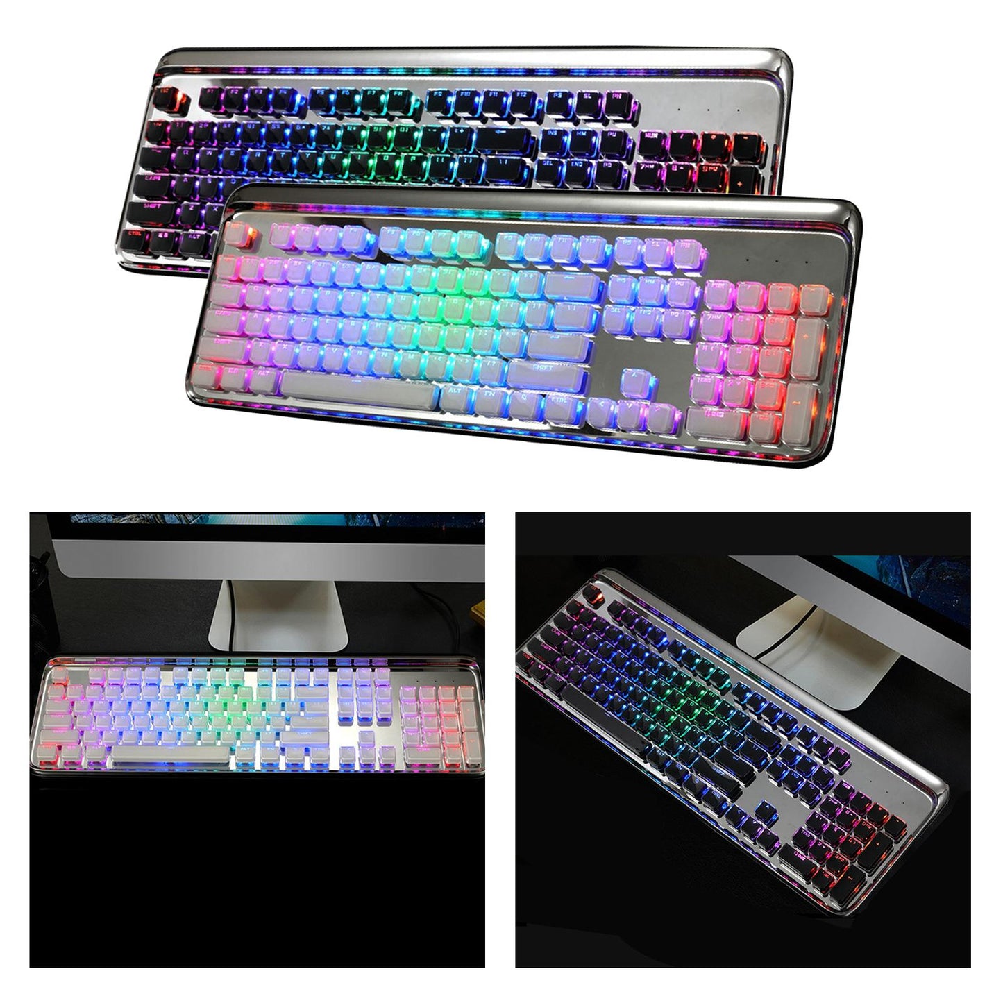 Pudding Keycaps for Mechanical Keyboards Full 108 Key Set white