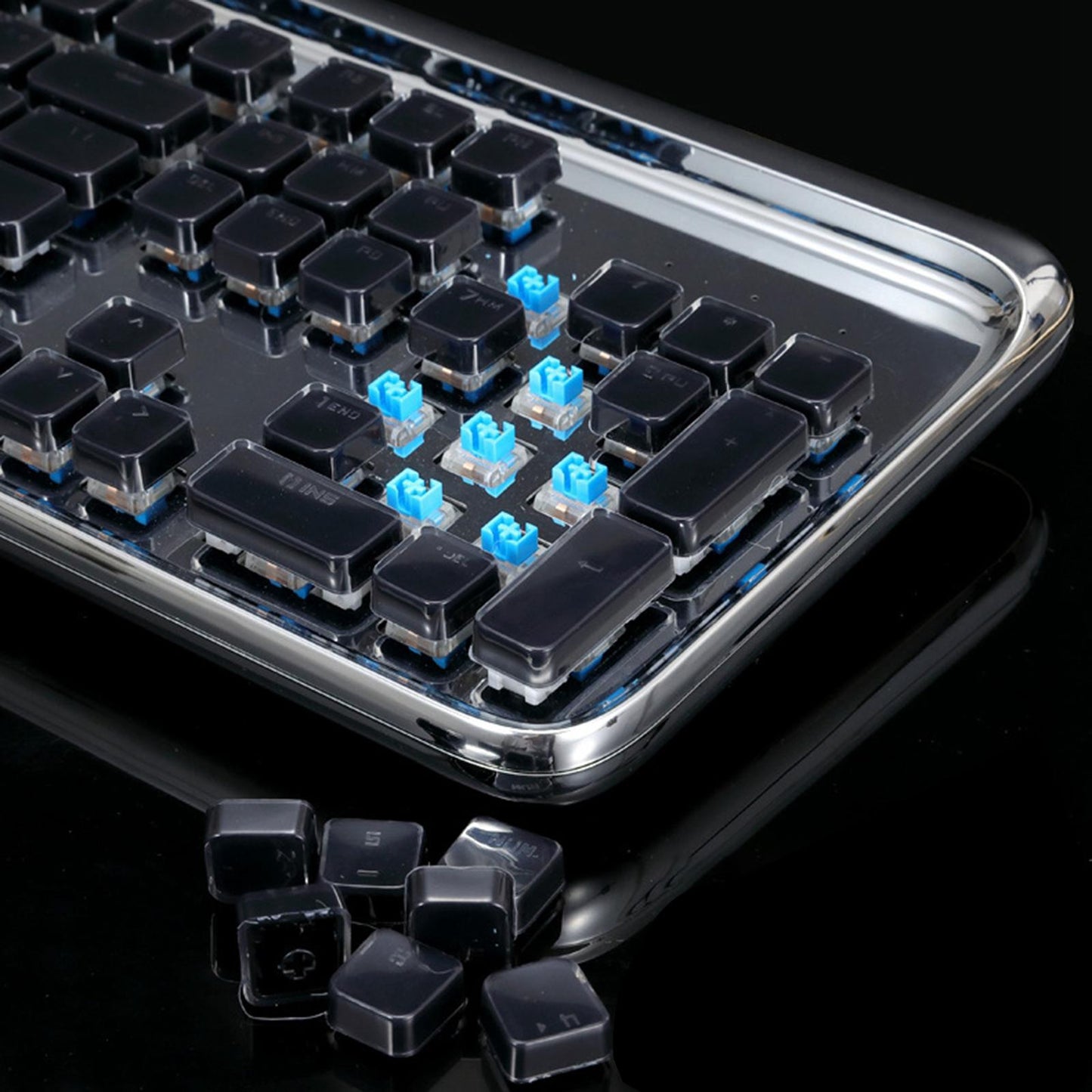 Pudding Keycaps for Mechanical Keyboards Full 108 Key Set black