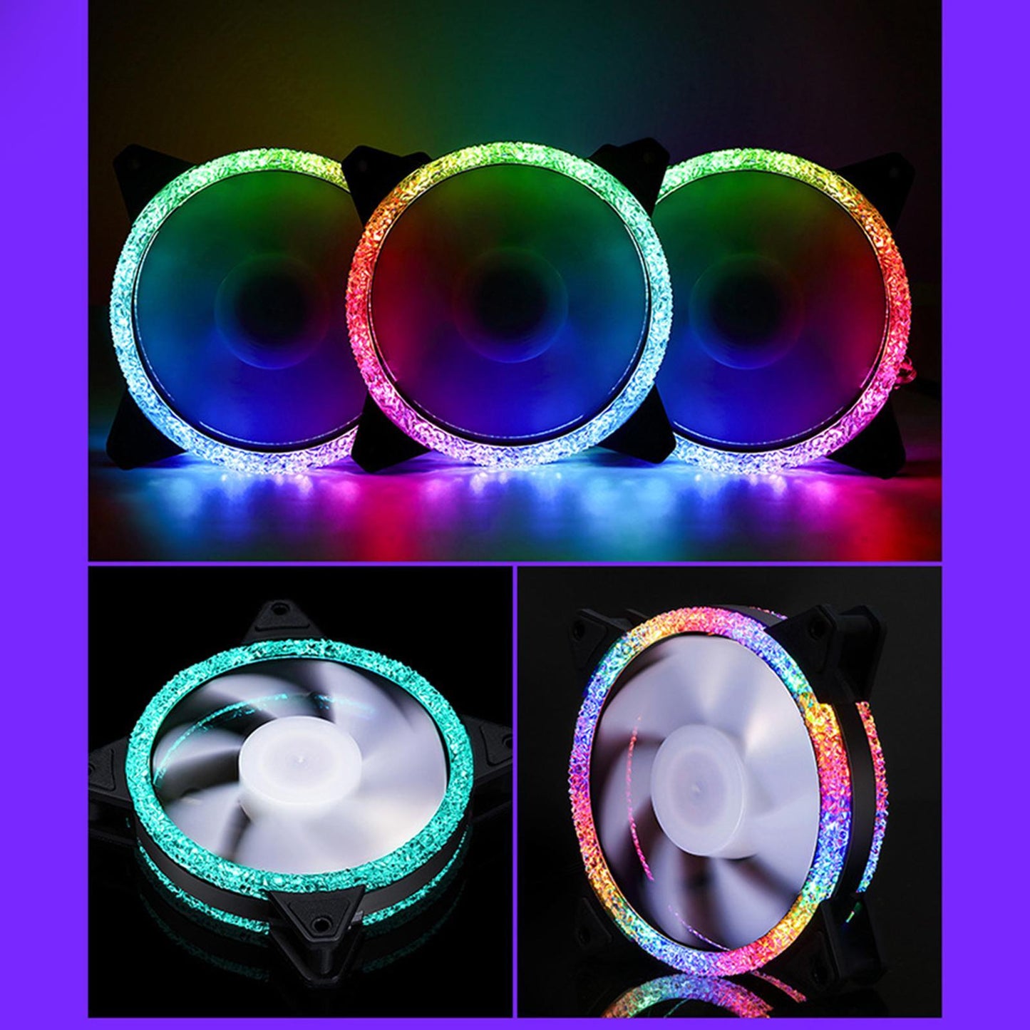 5V RGB Desktop Computer Cooler Fan Heatsink Fans 4P Self-control