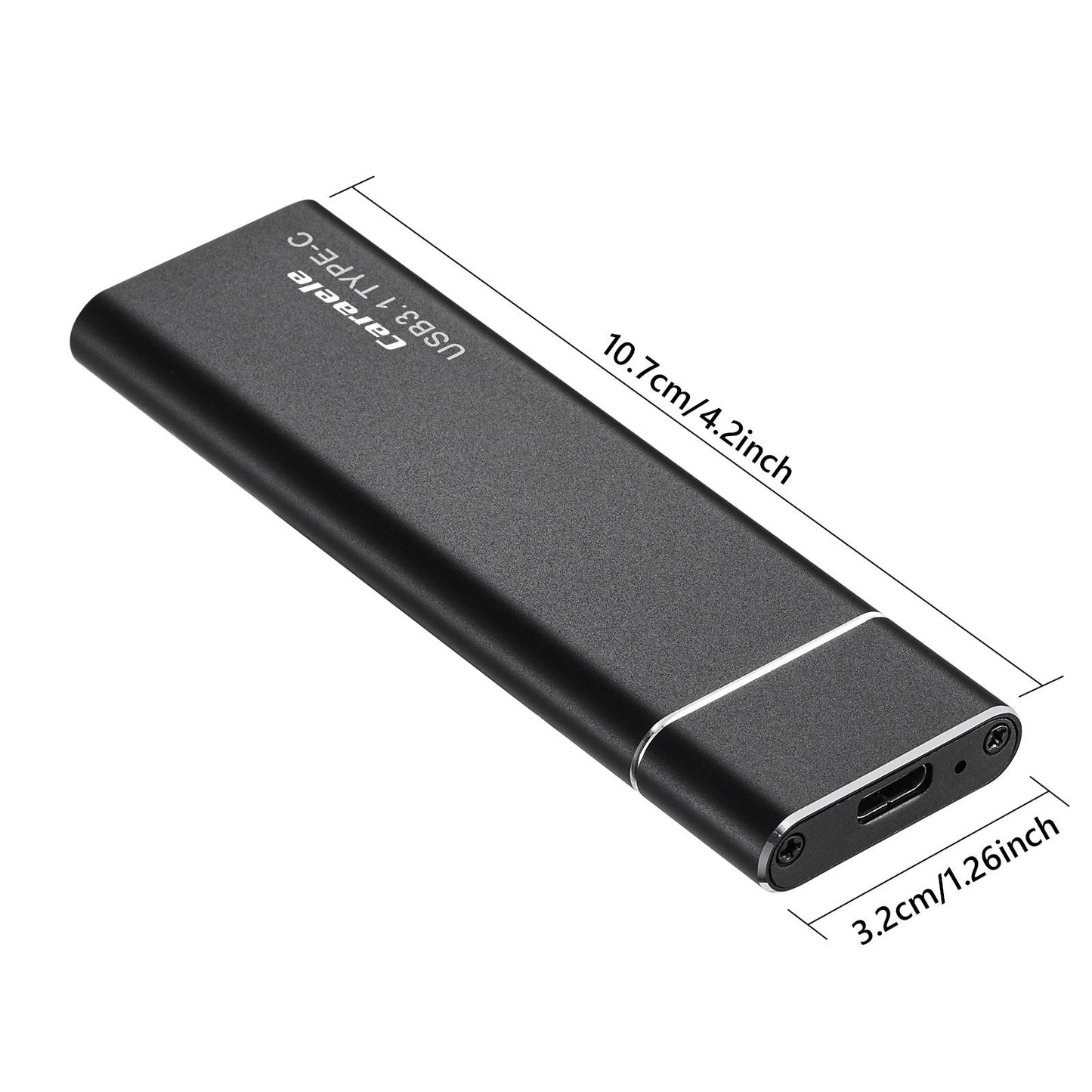 Portable 2TB External SSD Solid State Drive Typc C USB3.1 Compact Black