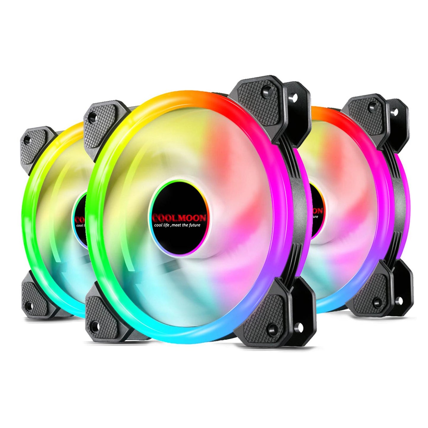 12cm RGB Computer Case Cooling Fan with Controller Remote 6 fan controller B