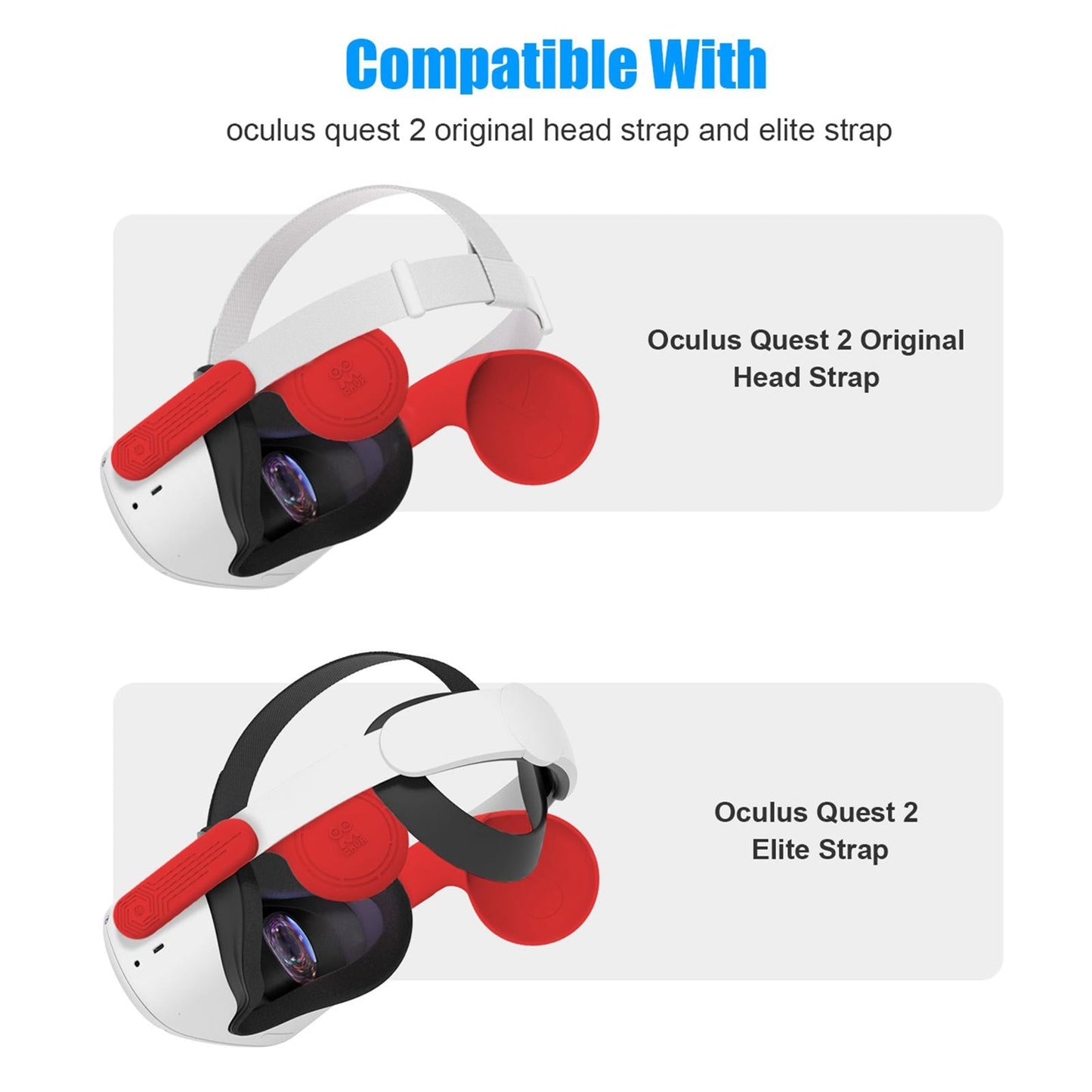 Silicone VR Ear Muffs For Quest 2 VR Headset Enhancing Sound Solution Red