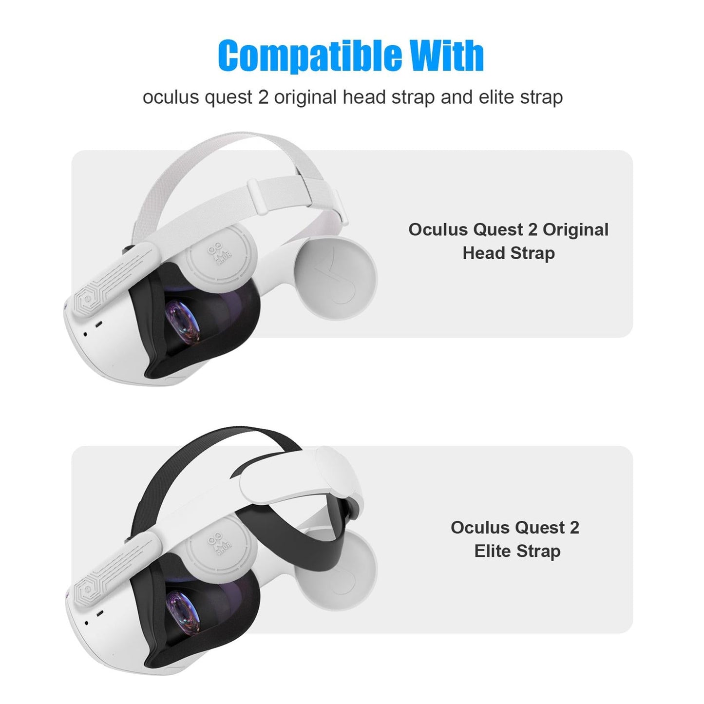 Silicone VR Ear Muffs For Quest 2 VR Headset Enhancing Sound Solution Grey