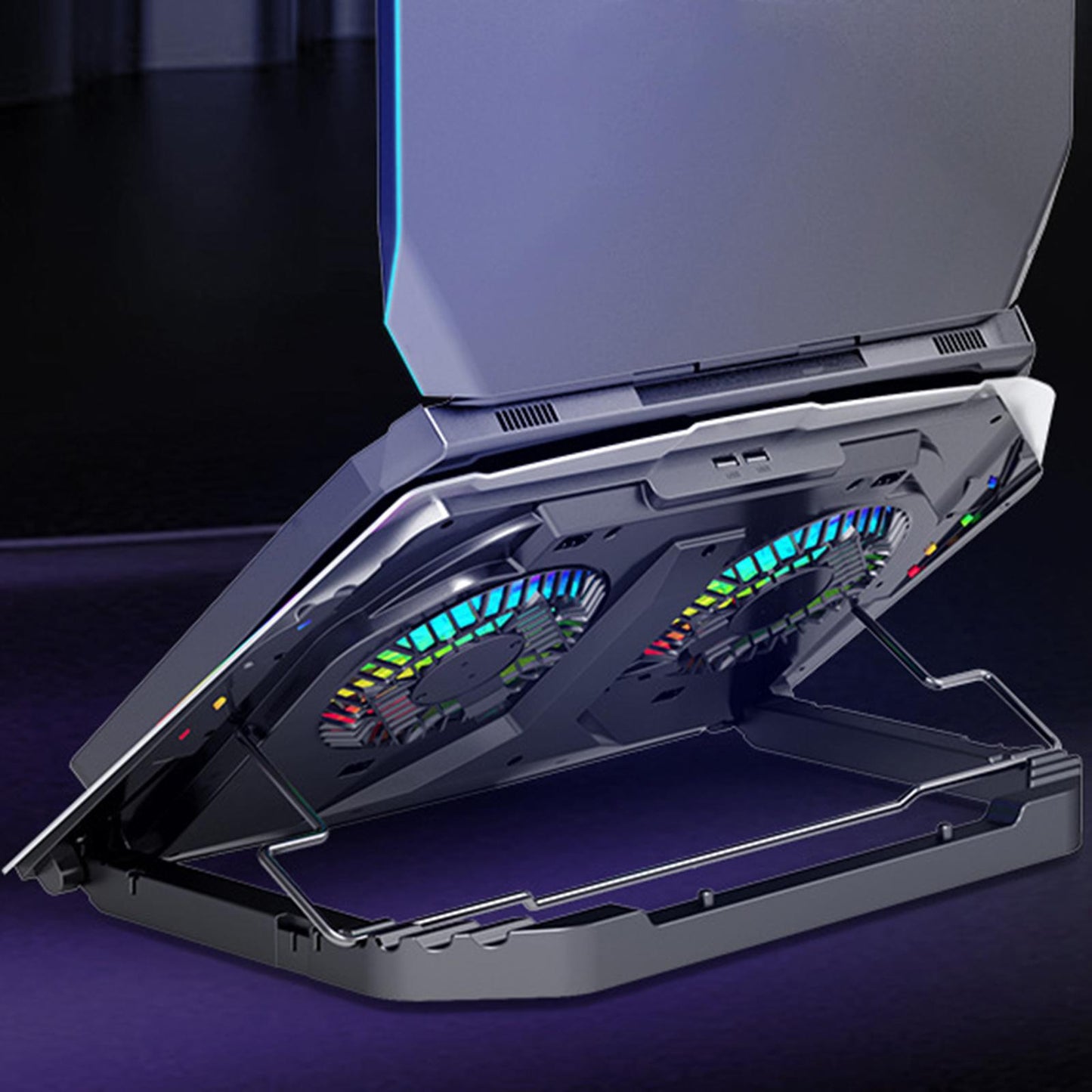 Laptop Cooler Cooling Pad Stand Adjustable Fan For Game PC Notebook Silver