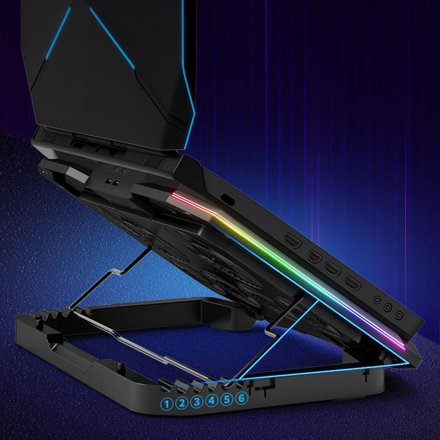 Gaming RGB Laptop Cooler Stand Cooling Pad for 12 to 18 Notebook Red"