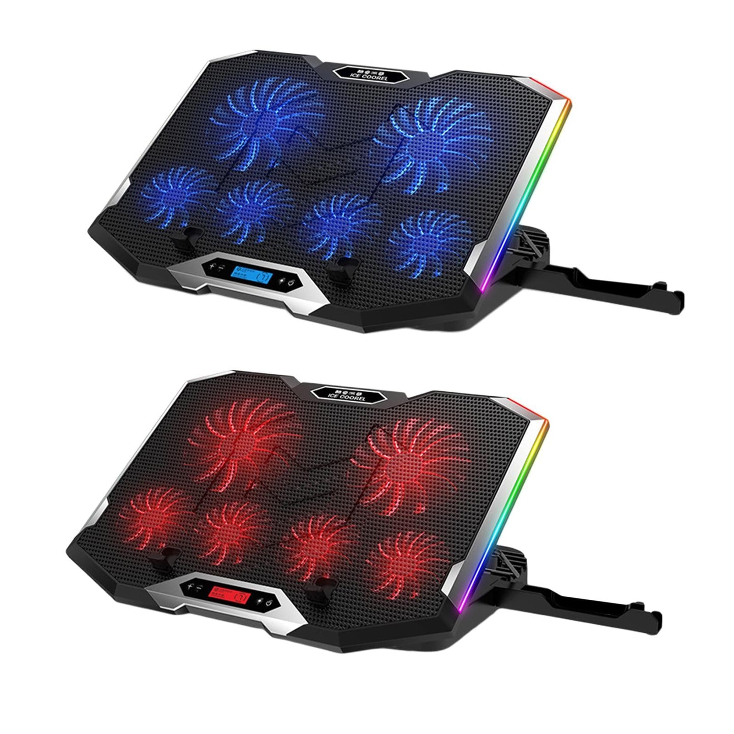 Gaming RGB Laptop Cooler Stand Cooling Pad for 12 to 18 Notebook Red"