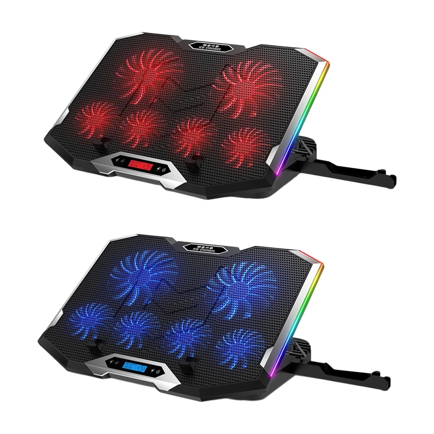 Gaming RGB Laptop Cooler Stand Cooling Pad for 12 to 18 Notebook Red"