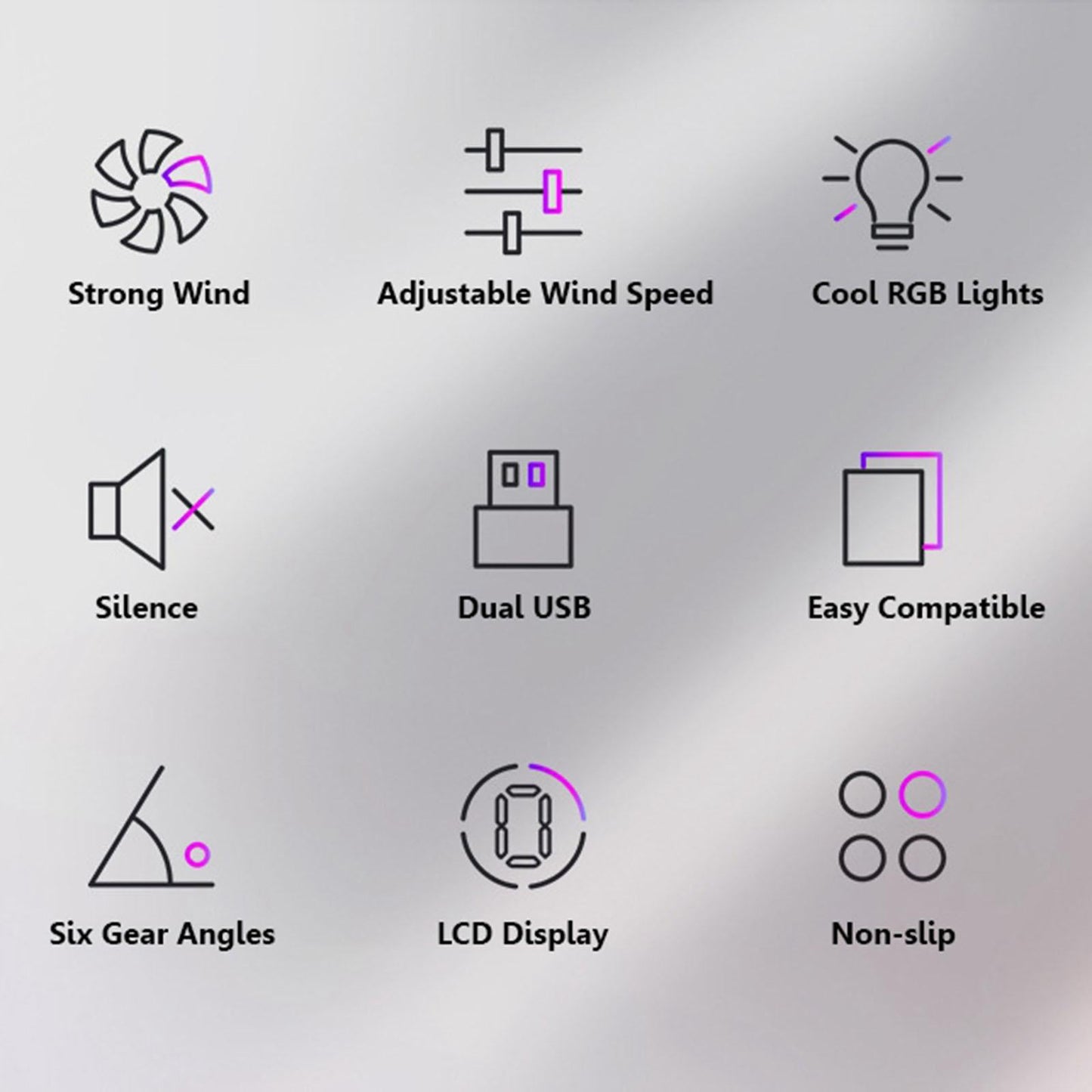 Gaming RGB Laptop Cooler Stand Cooling Pad for 12 to 18 Notebook Blue"