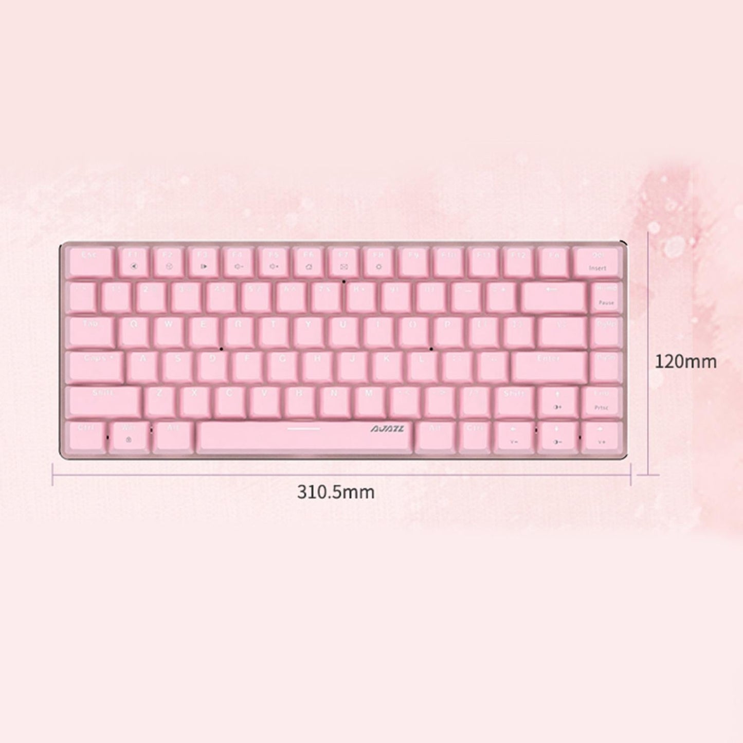 Pink Gaming Wired Keyboard 82 Keys Mini Compact for Desktop Gamer A