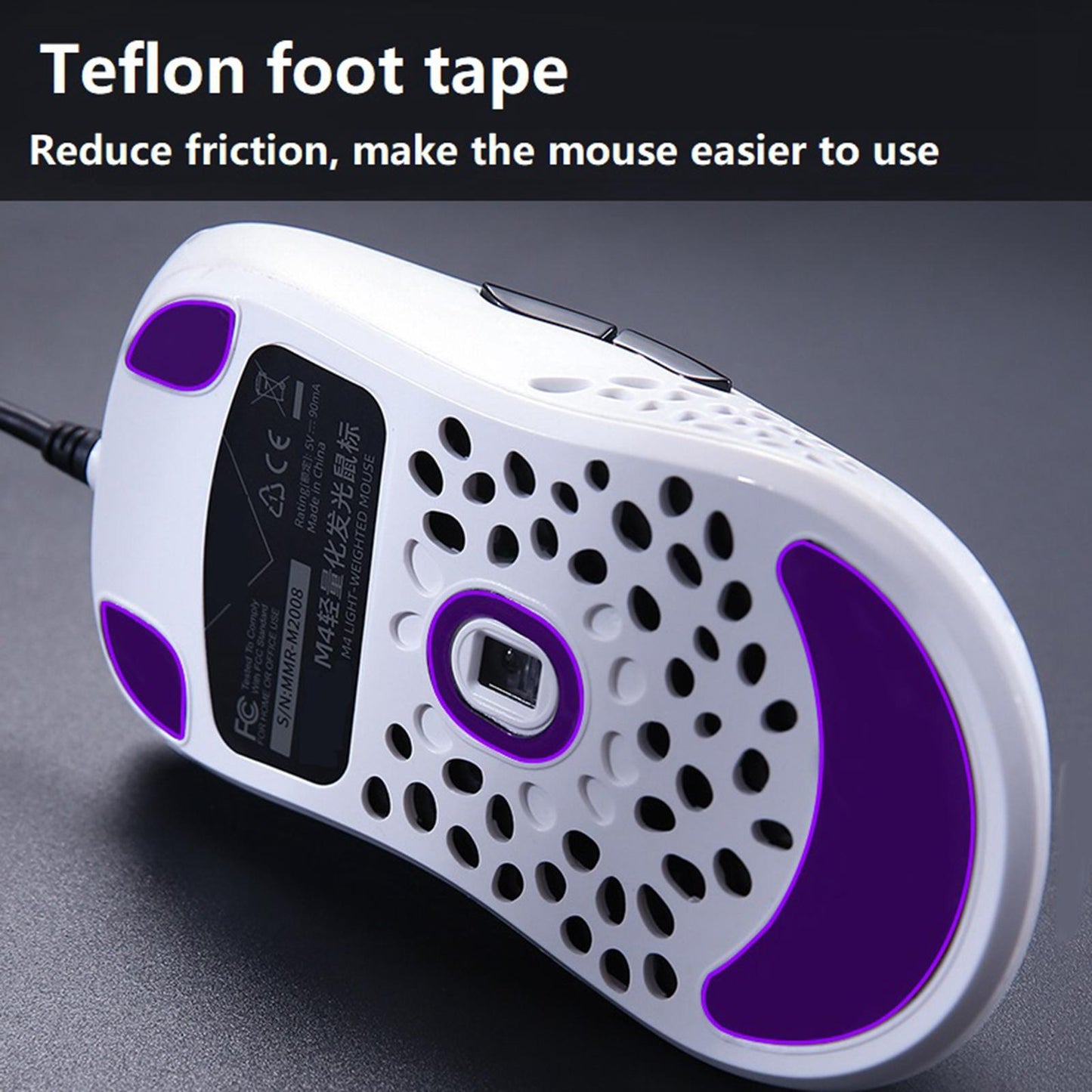 Ultralight RGB Gaming Mouse Wired Hollow-Out Design High Precision White