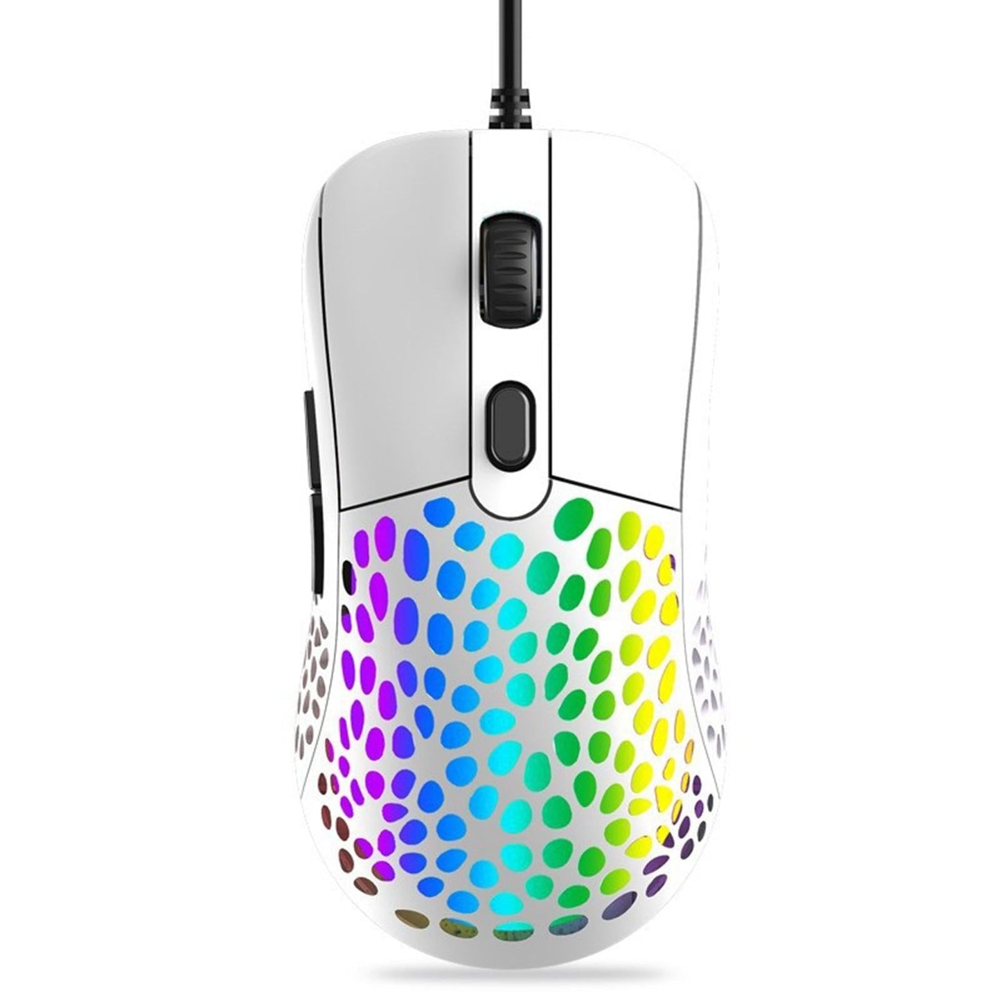 Ultralight RGB Gaming Mouse Wired Hollow-Out Design High Precision White