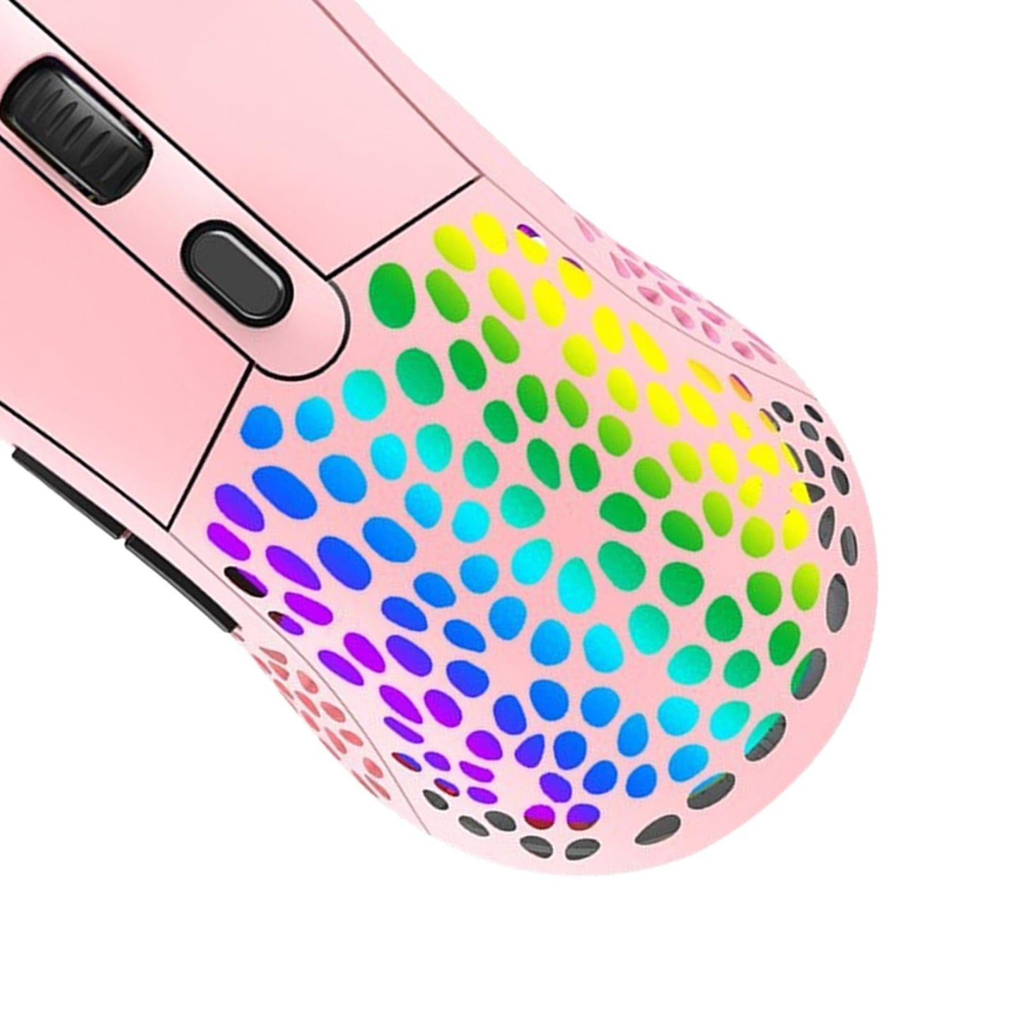 Ultralight RGB Gaming Mouse Wired Hollow-Out Design High Precision Pink