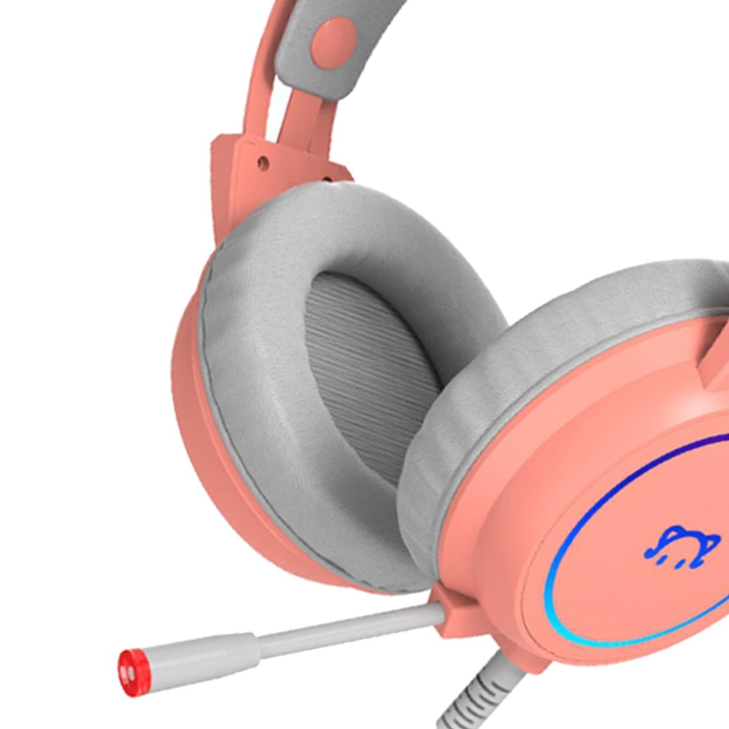 LED Gaming Headphones Wired Earphones 50mm Drive 2.2m Cable Pink USB