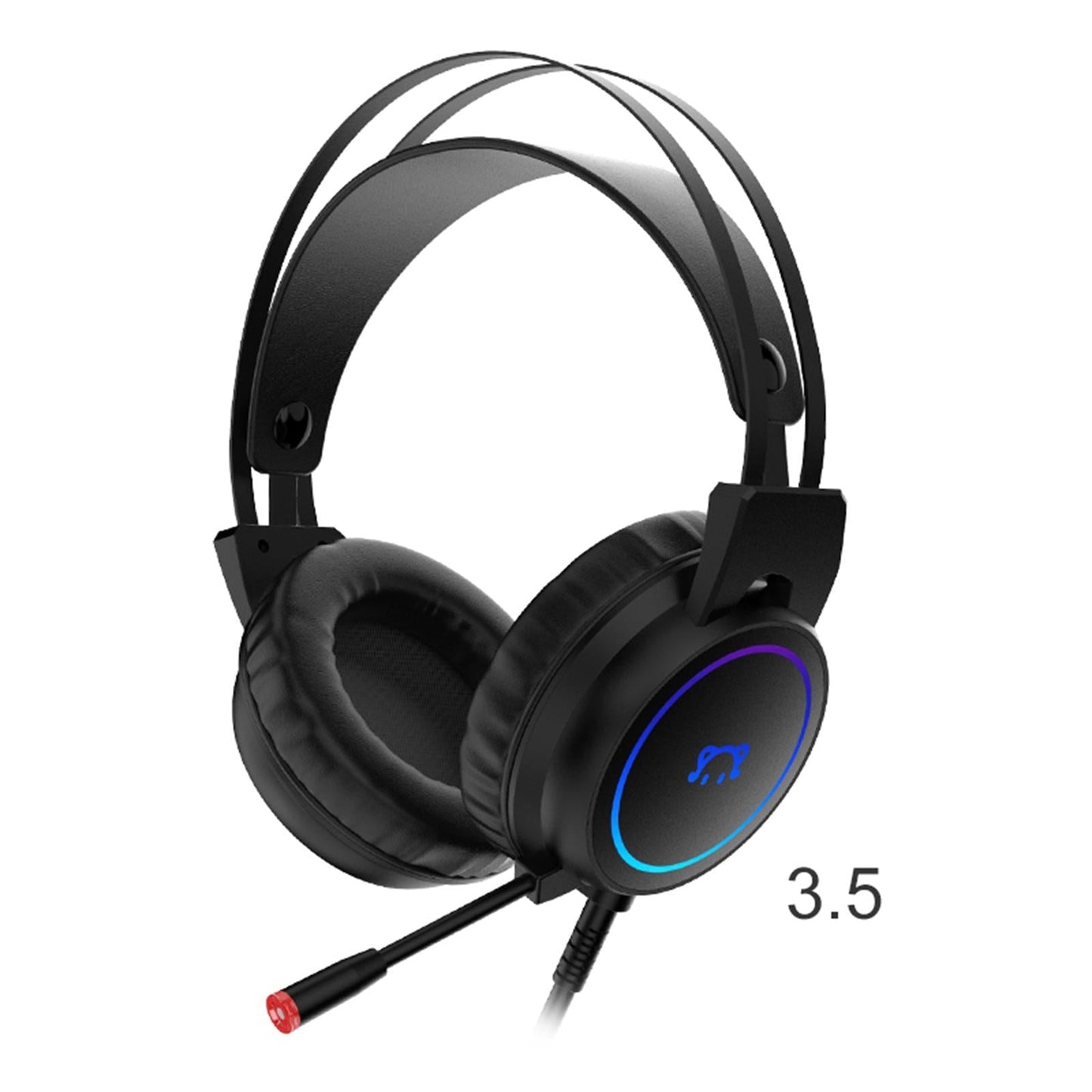 LED Gaming Headphones Wired Earphones 50mm Drive 2.2m Cable Black USB 3.5mm