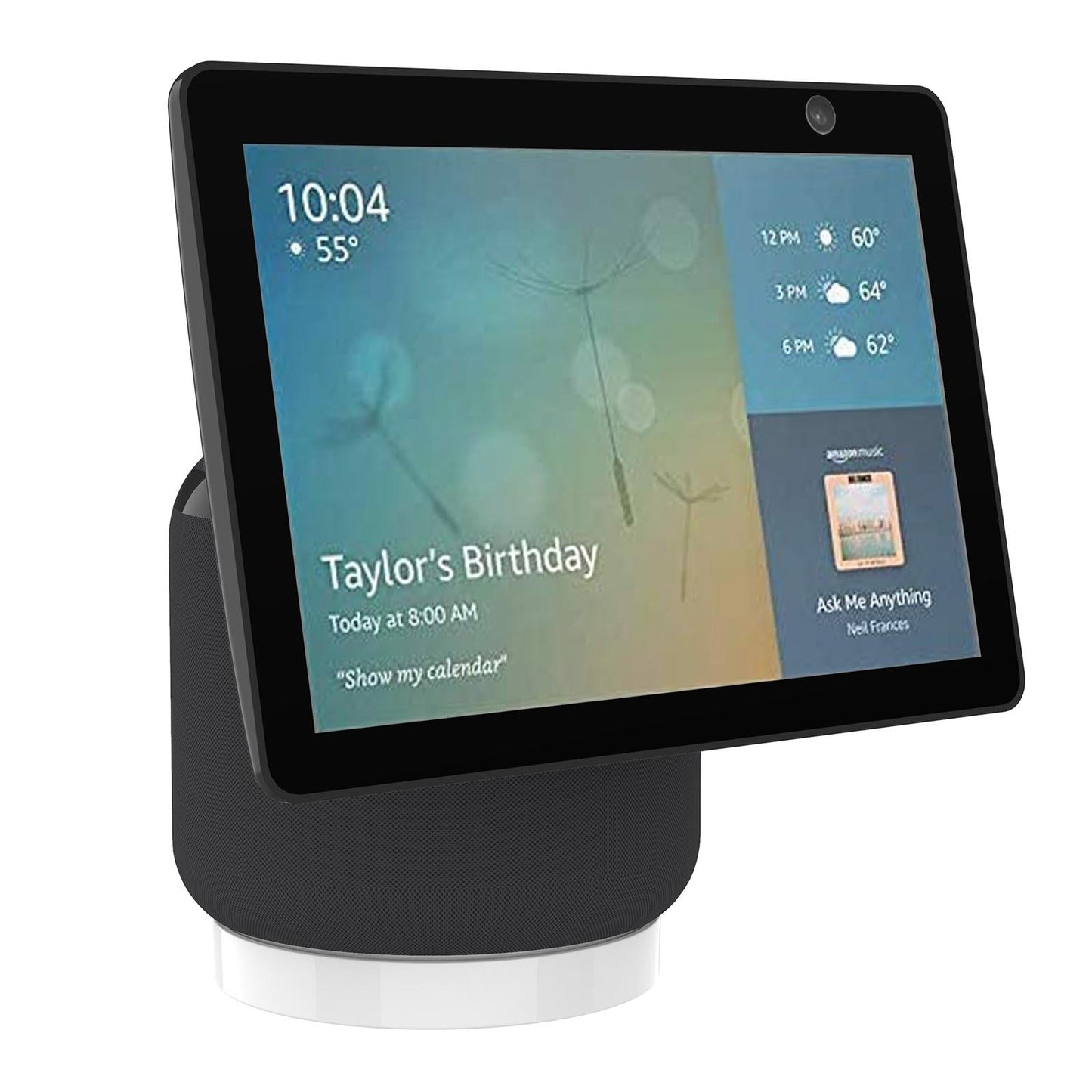 Compact Holder Stand Bracket for Echo Show 10 Smart Speaker White