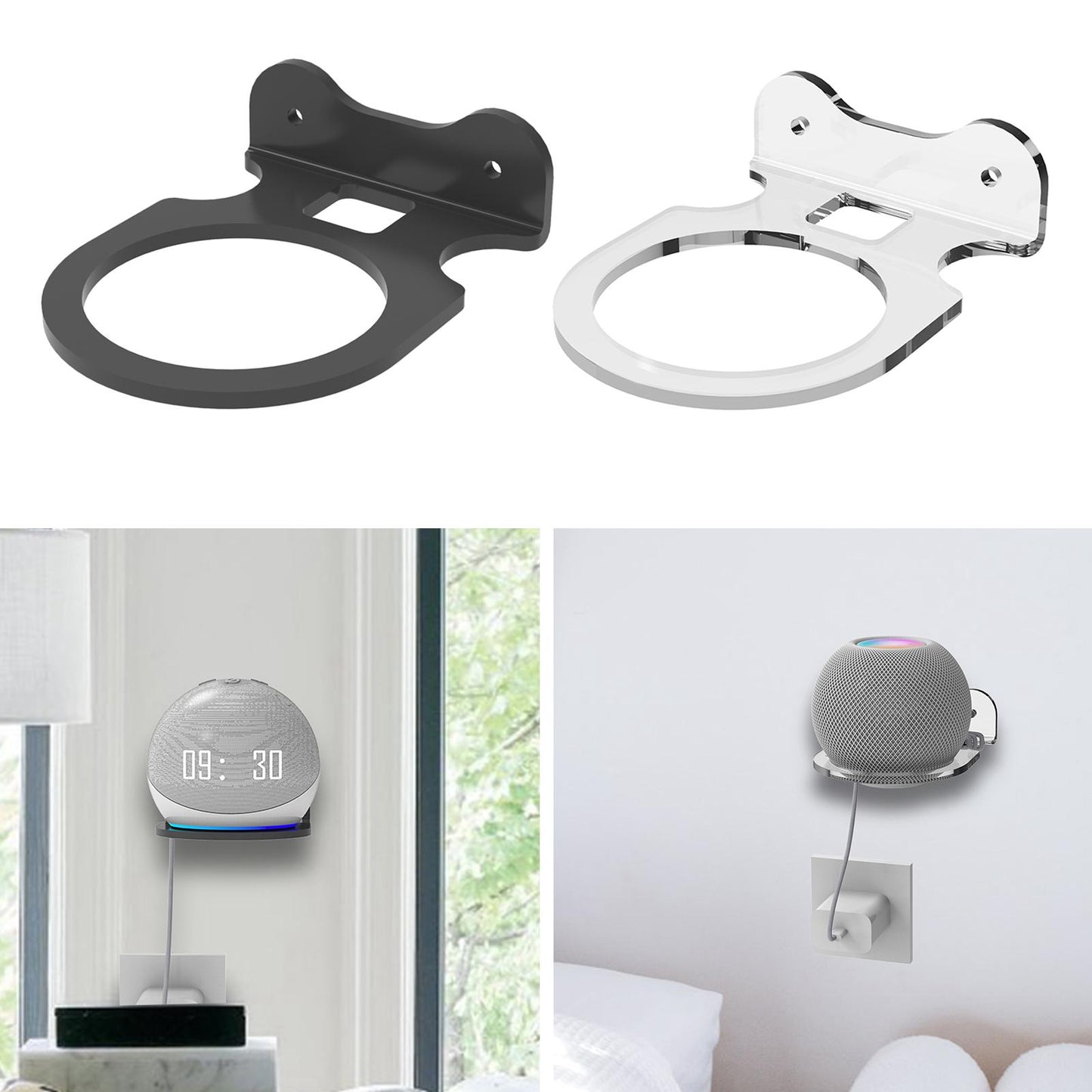 Wall Mount Holder Bracket for Echo dot 1/2/3/4 Audio Speaker Black