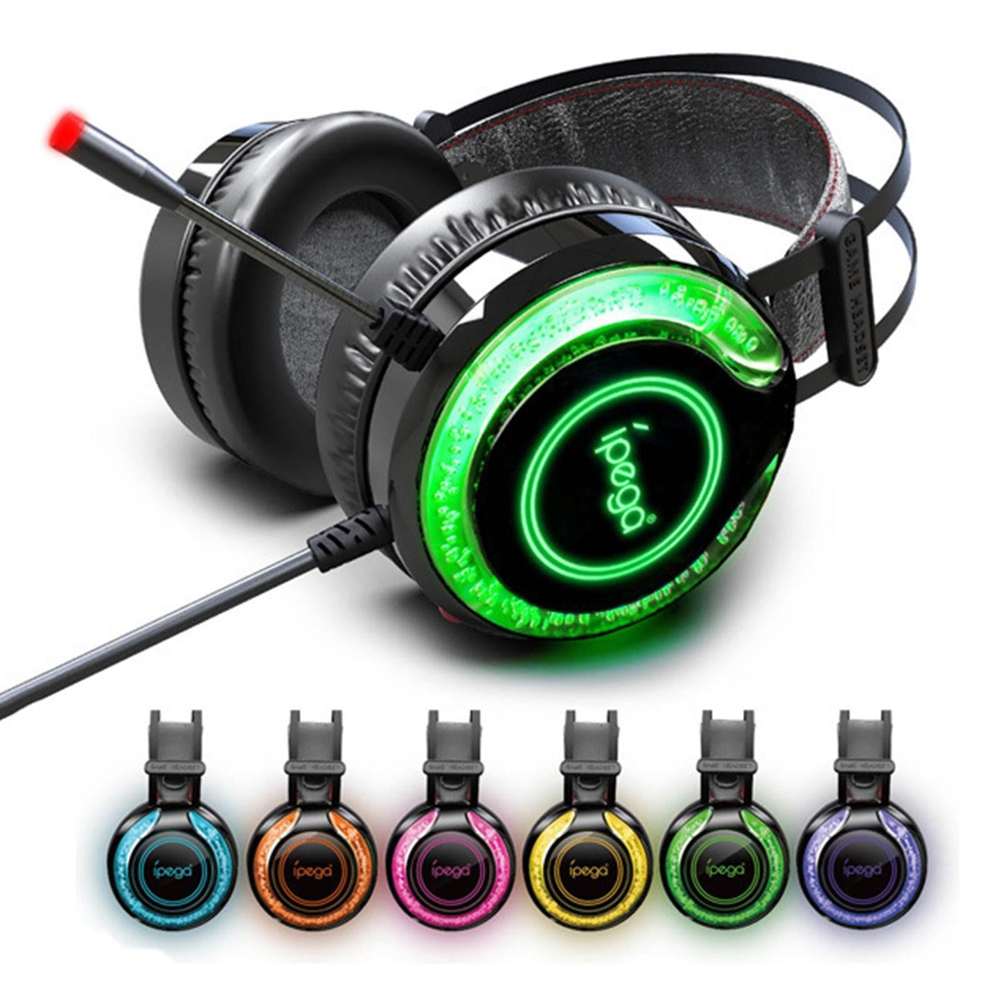 3.5mm Gaming Headset w/Mic RGB LED Headphones Stereo Bass For PS5/PS4/PC
