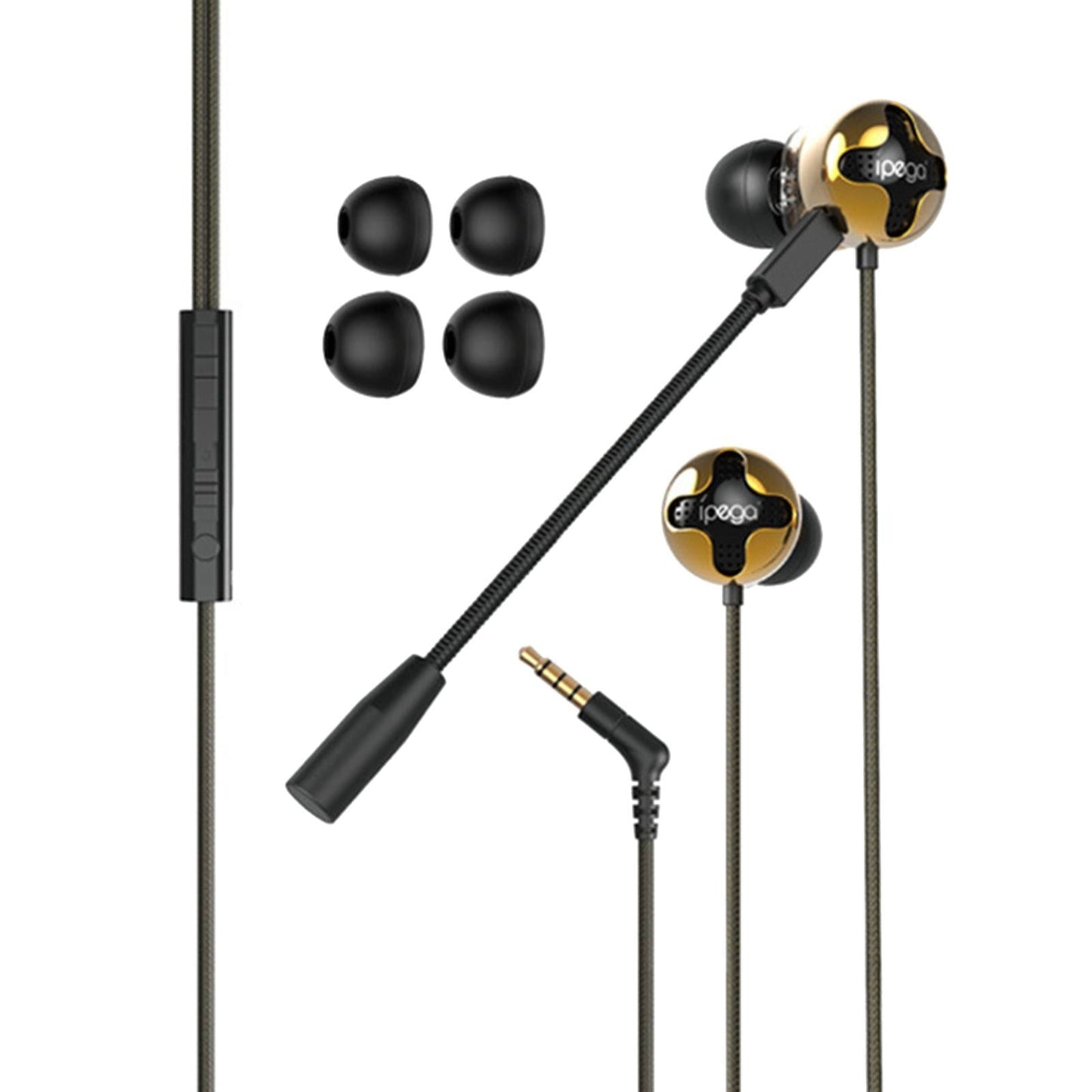 3.5mm In-Ear Gaming Wired Earphone Dual Mic for Switch 3D Surround Sound