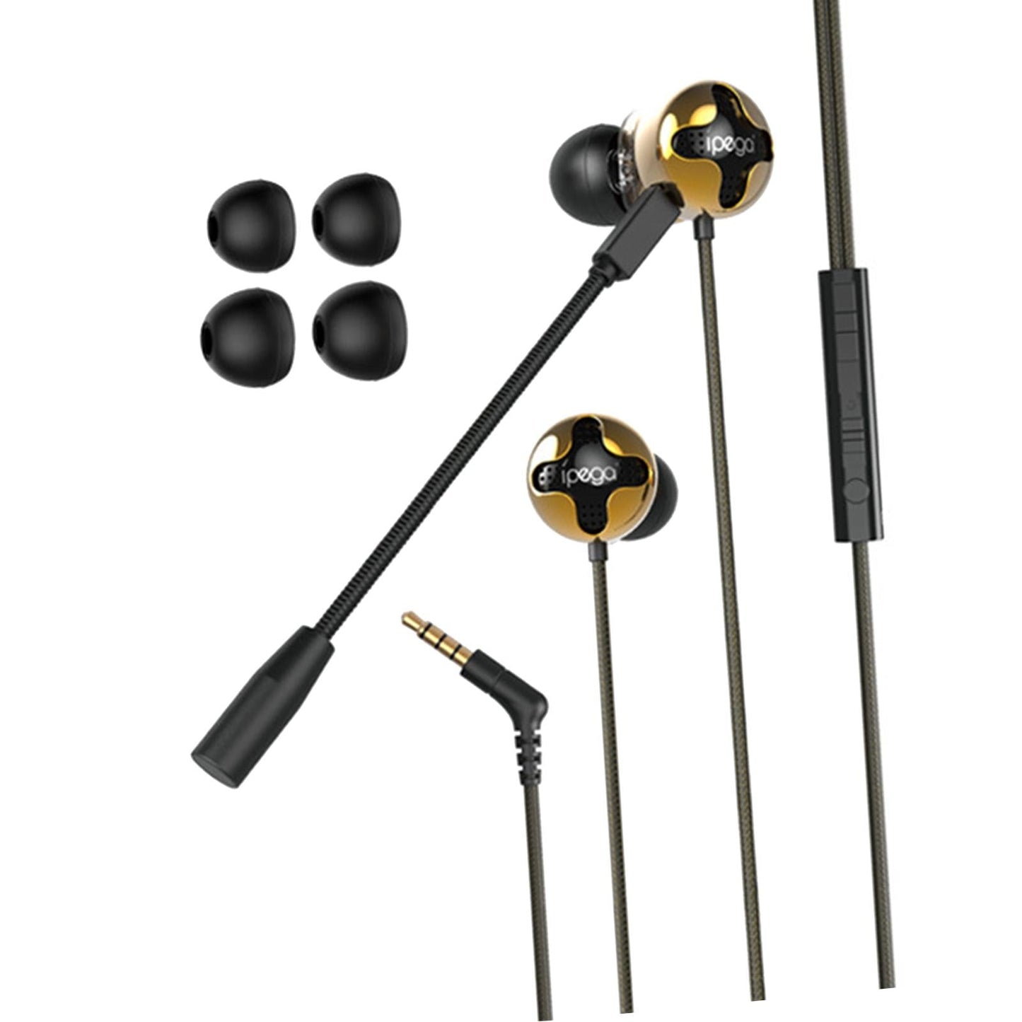 3.5mm In-Ear Gaming Wired Earphone Dual Mic for Switch 3D Surround Sound