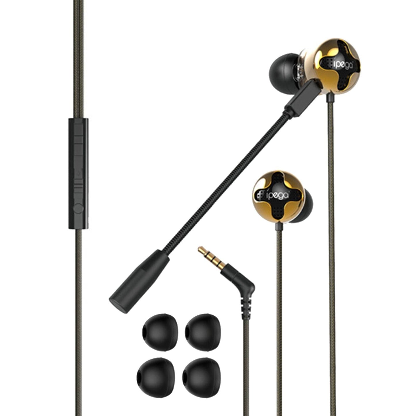 3.5mm In-Ear Gaming Wired Earphone Dual Mic for Switch 3D Surround Sound