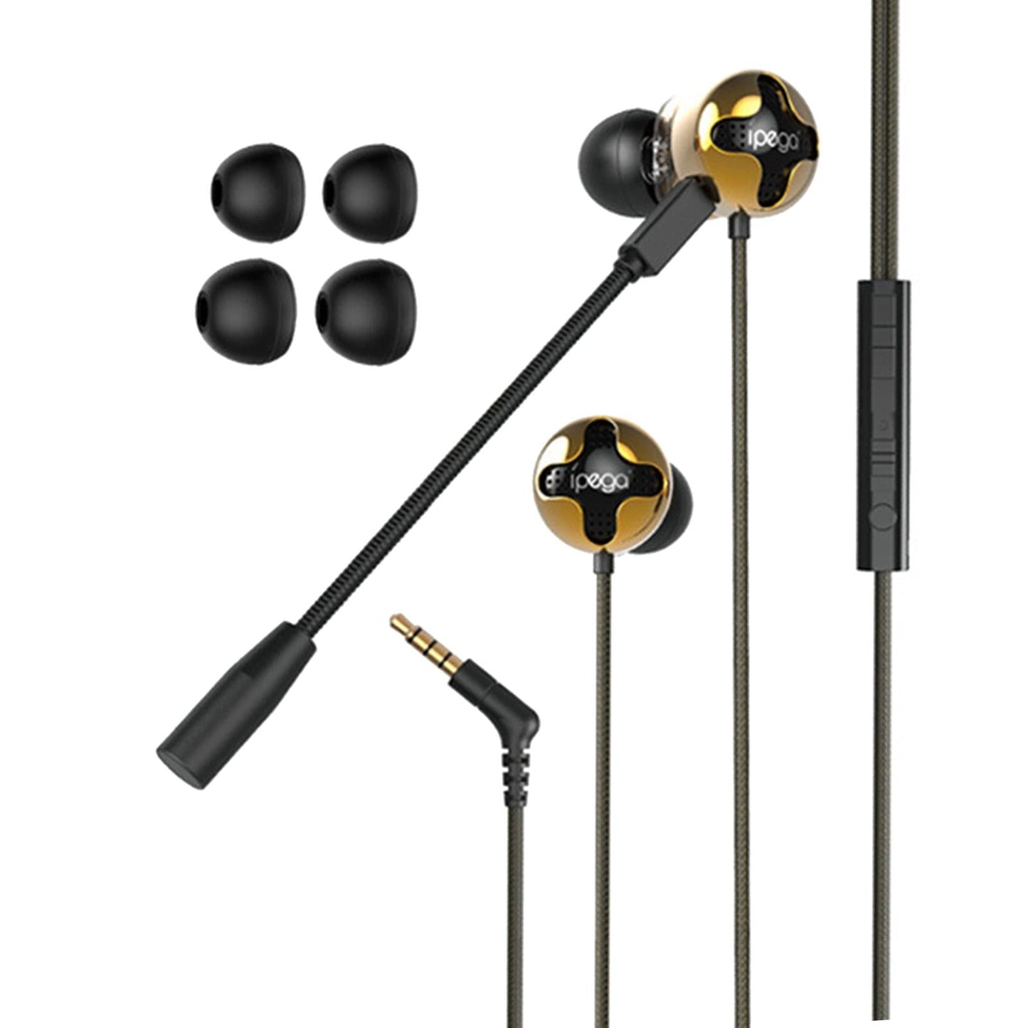 3.5mm In-Ear Gaming Wired Earphone Dual Mic for Switch 3D Surround Sound