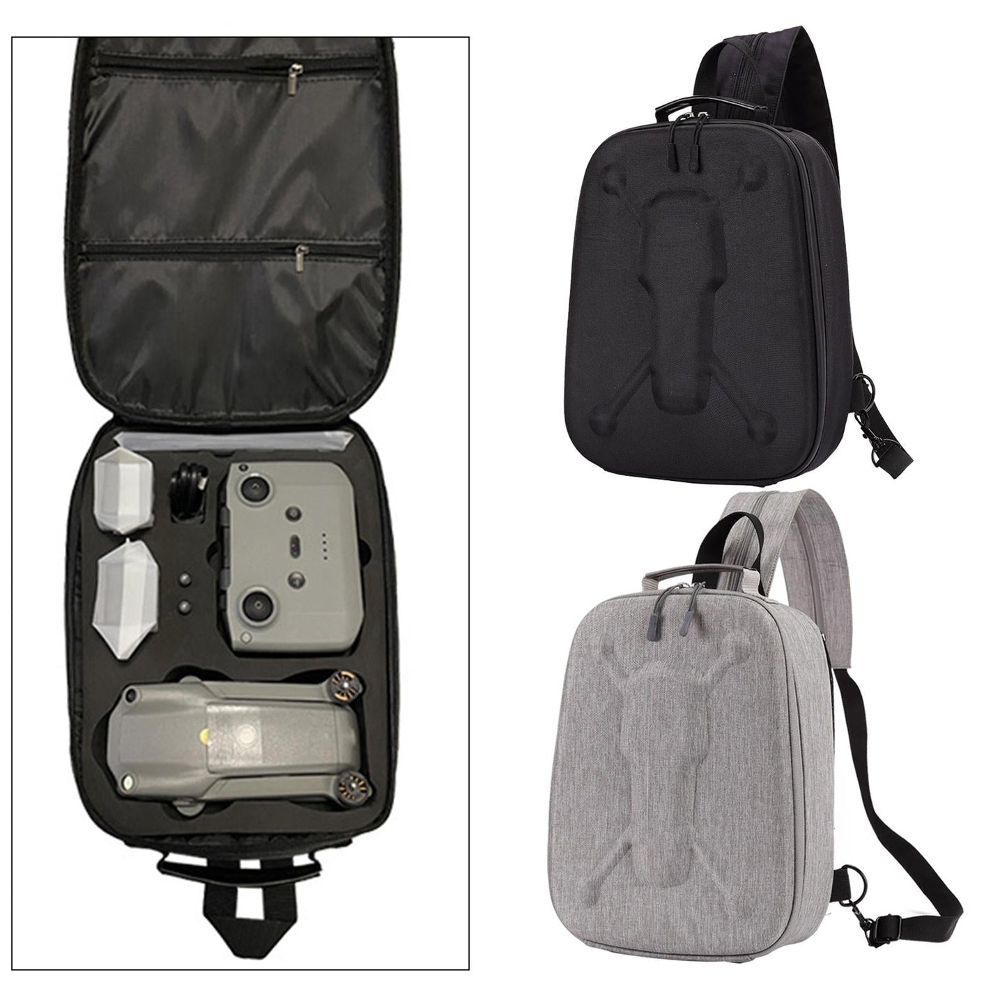 Travel Waterproof Nylon Storage Bag Hard Case for DJI Mavic Air 2 Black