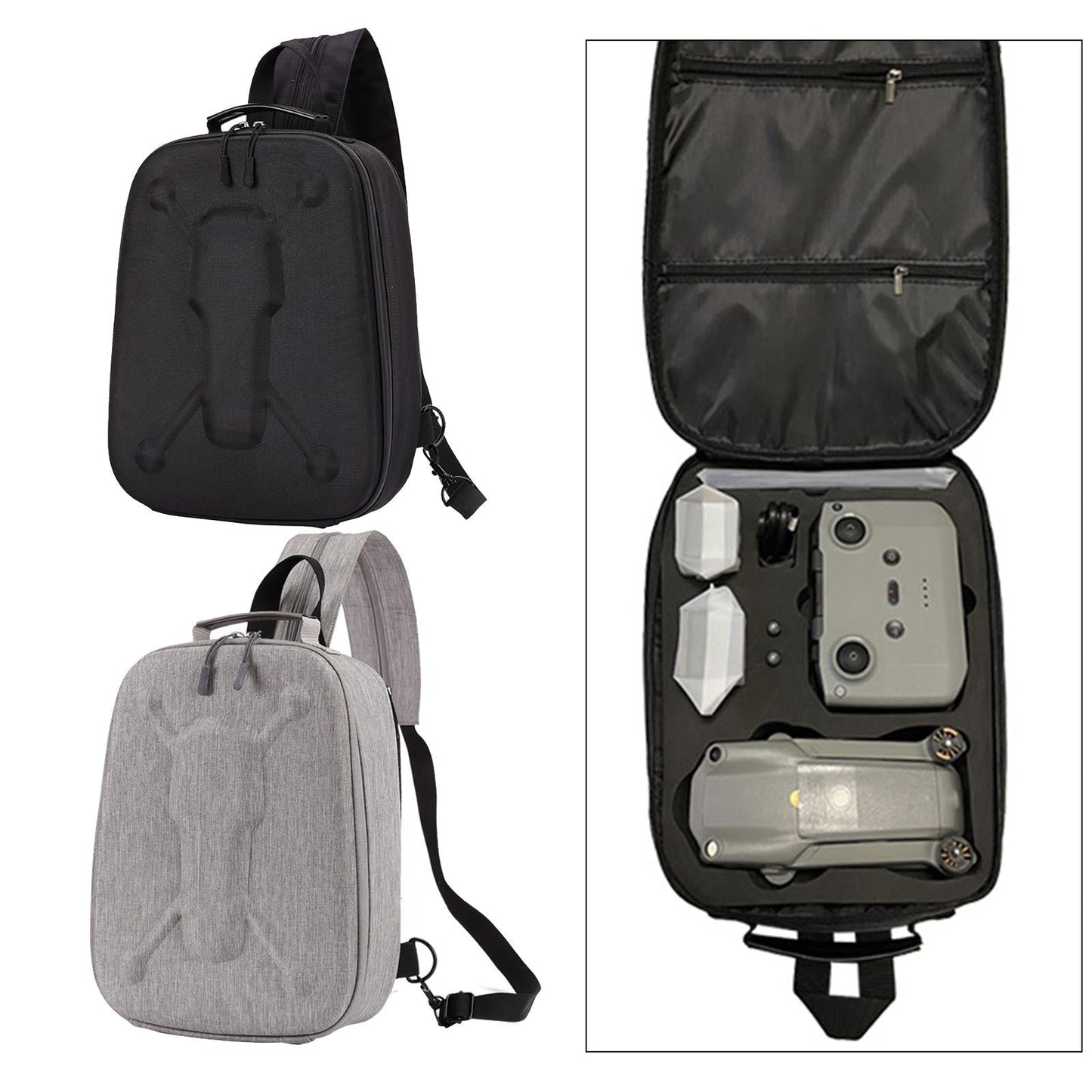 Travel Waterproof Nylon Storage Bag Hard Case for DJI Mavic Air 2 Black