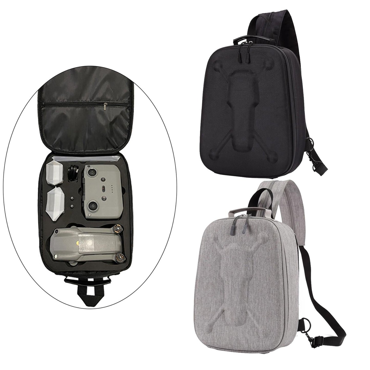 Travel Waterproof Nylon Storage Bag Hard Case for DJI Mavic Air 2 Black