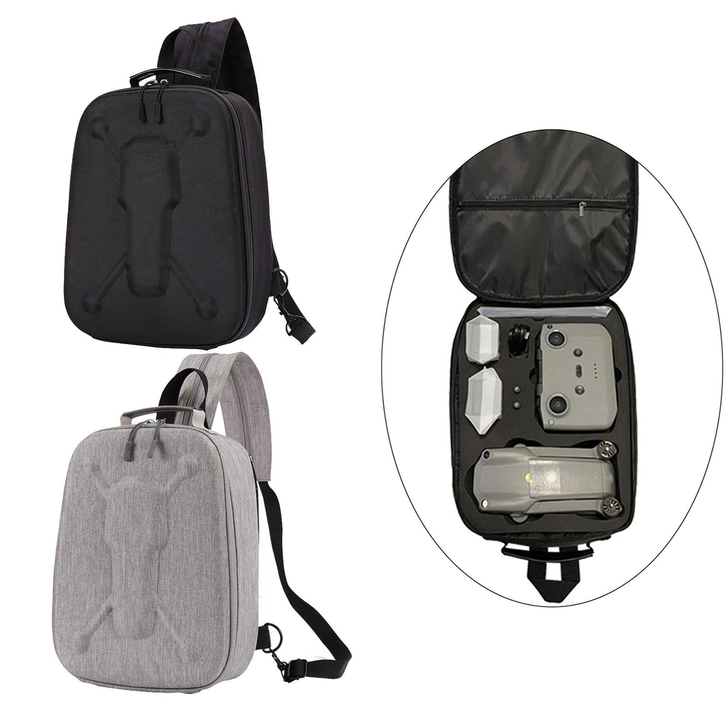 Travel Waterproof Nylon Storage Bag Hard Case for DJI Mavic Air 2 Black