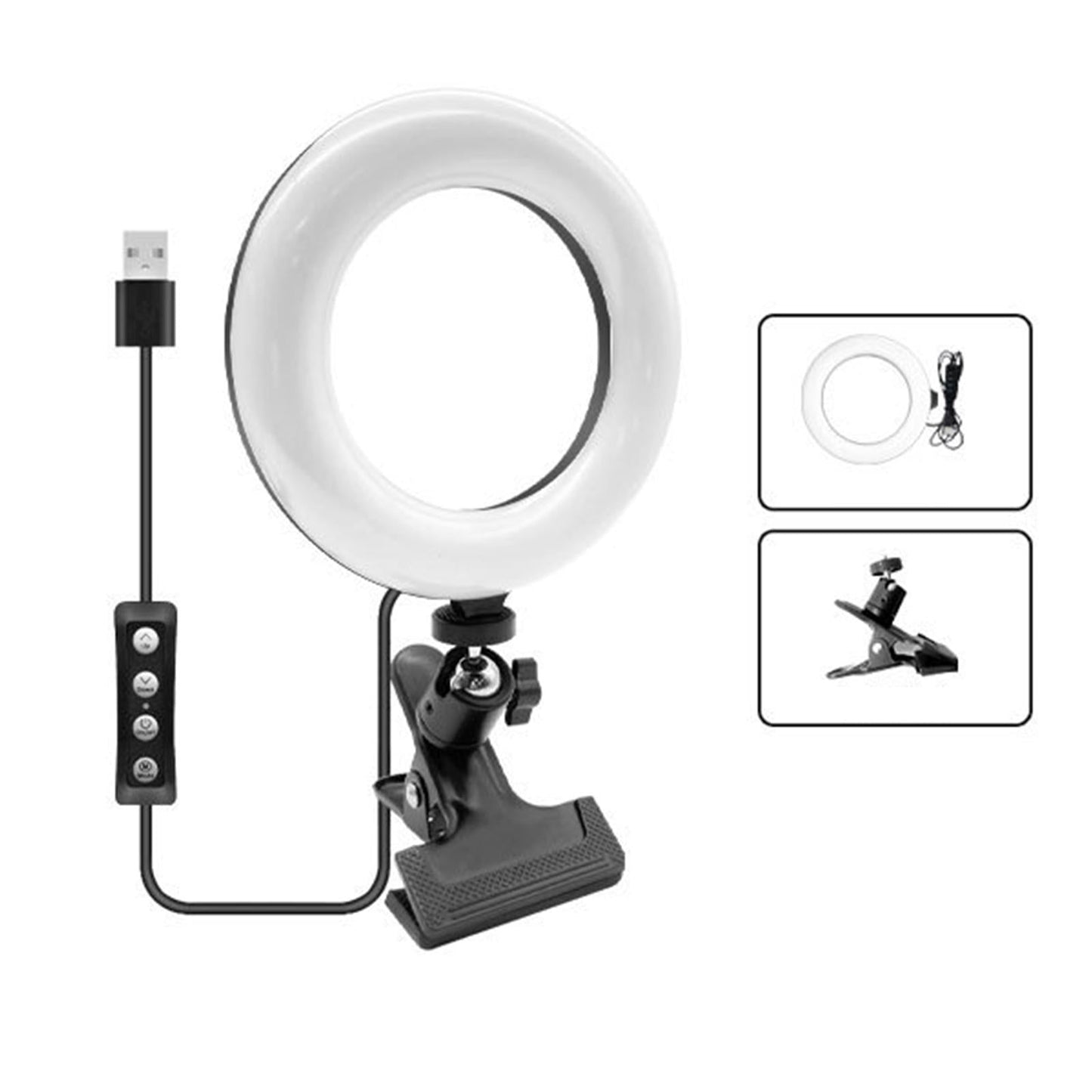 Practical LED Selfie Ring Light Fill Lamp For Laptop Clip Style