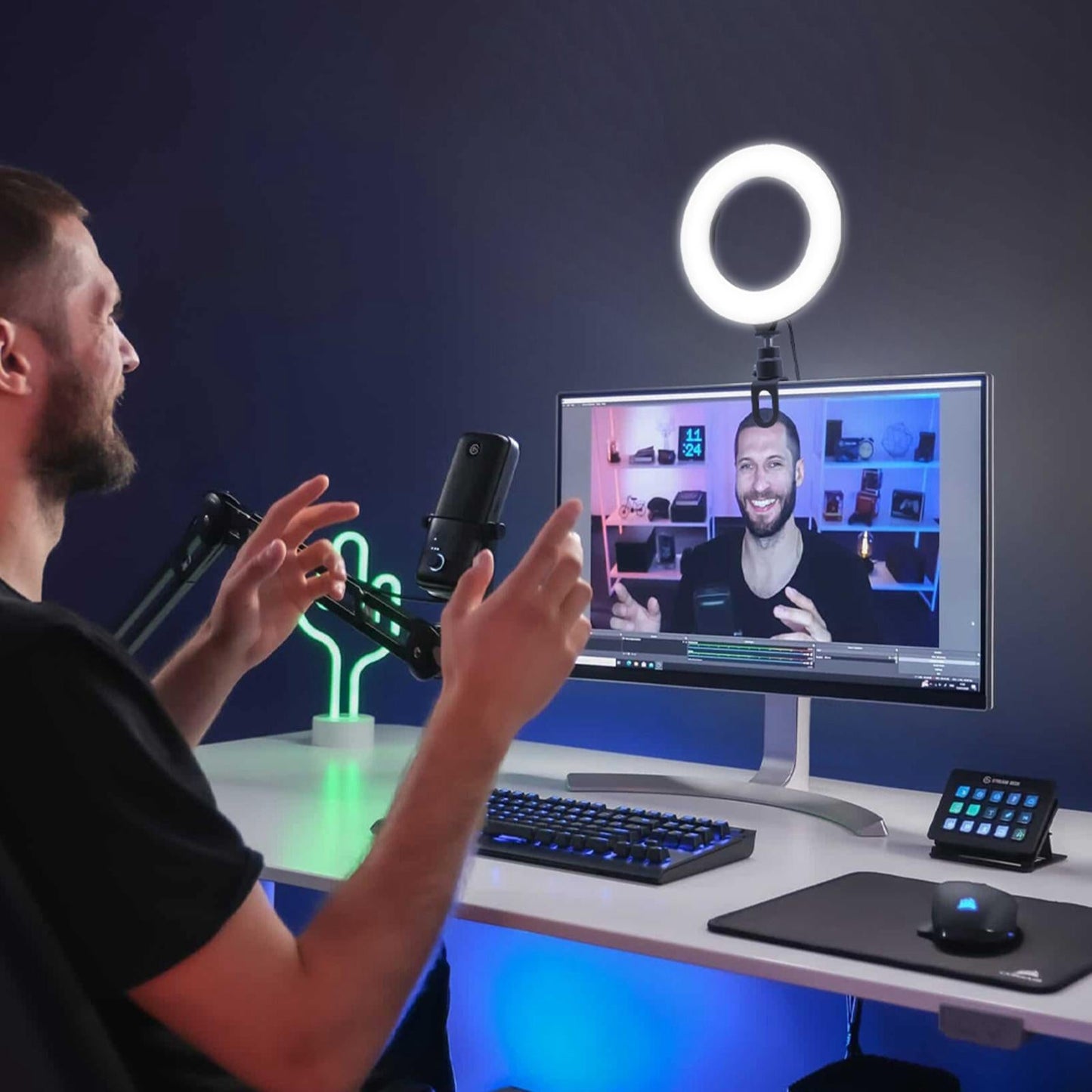 Practical LED Selfie Ring Light Fill Lamp For Laptop Hasp Style