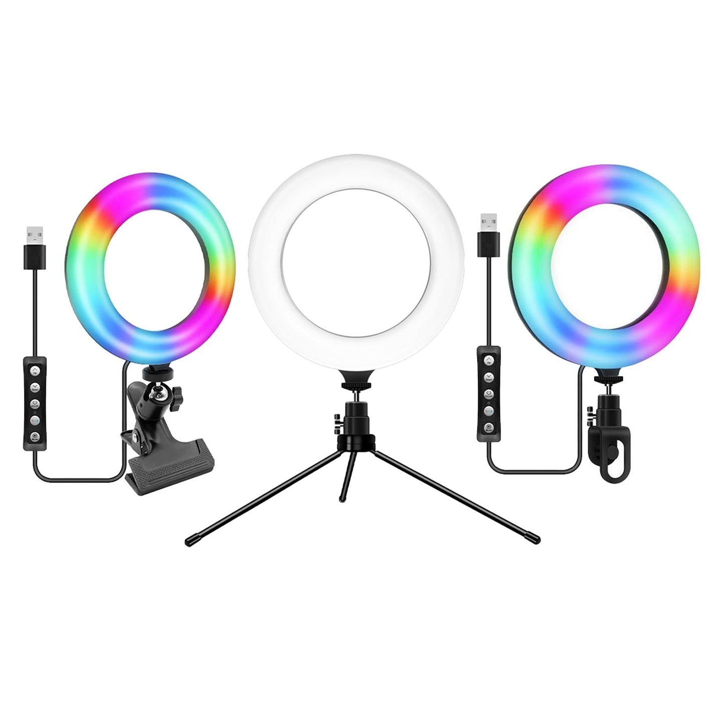 Practical LED RGB Selfie Ring Light Fill Lamp For Laptop Clip Style