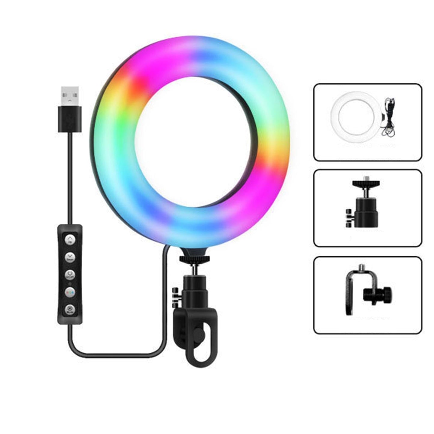 Practical LED RGB Selfie Ring Light Fill Lamp For Laptop Hasp Style