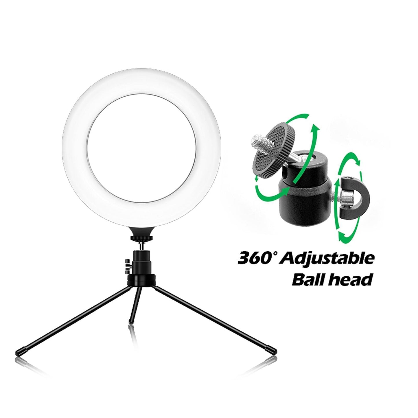 Practical LED RGB Selfie Ring Light Fill Lamp For Laptop Tripod Style