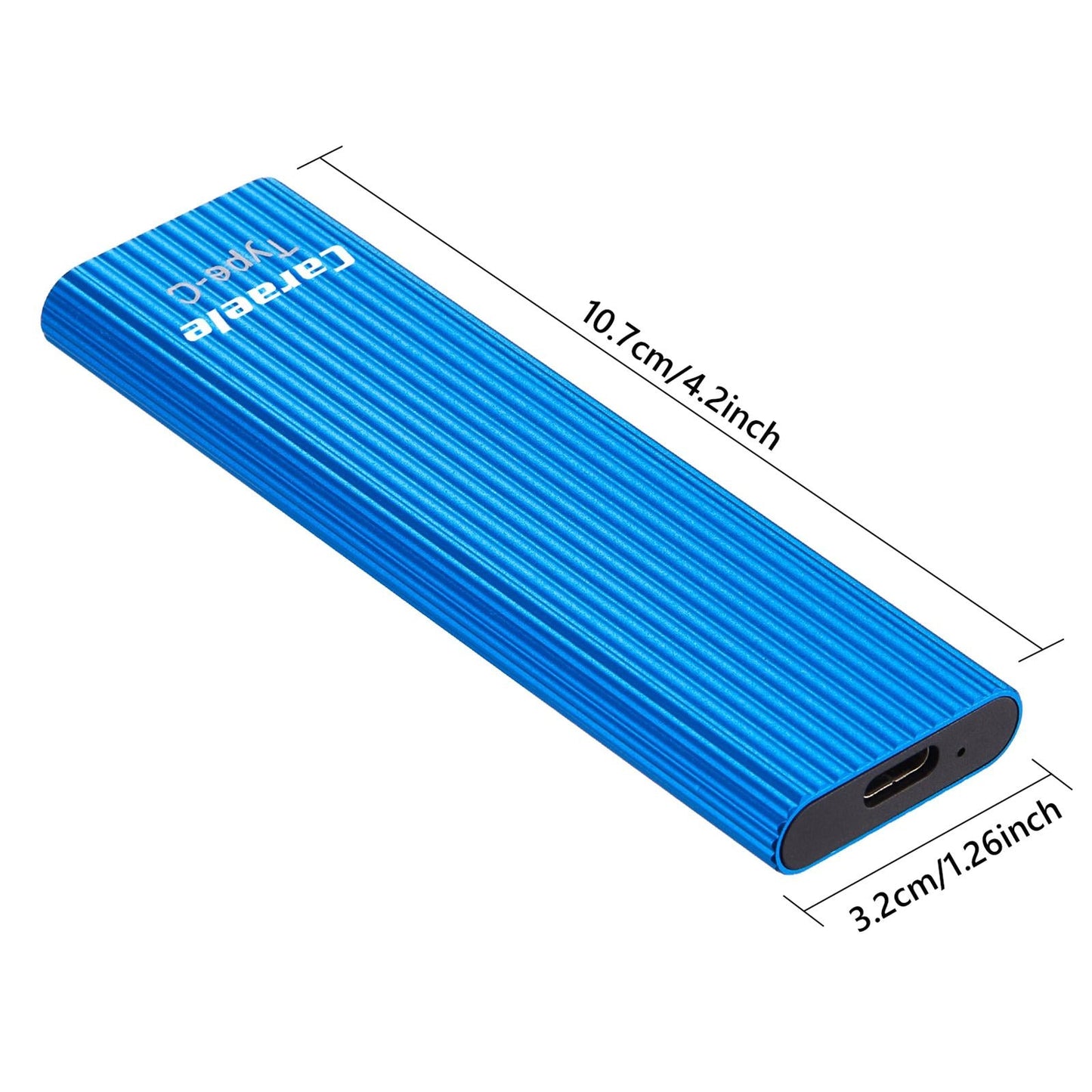 500GB SSD External Portable Storage USB 3.1 Gen-1 USB-C Compatible blue