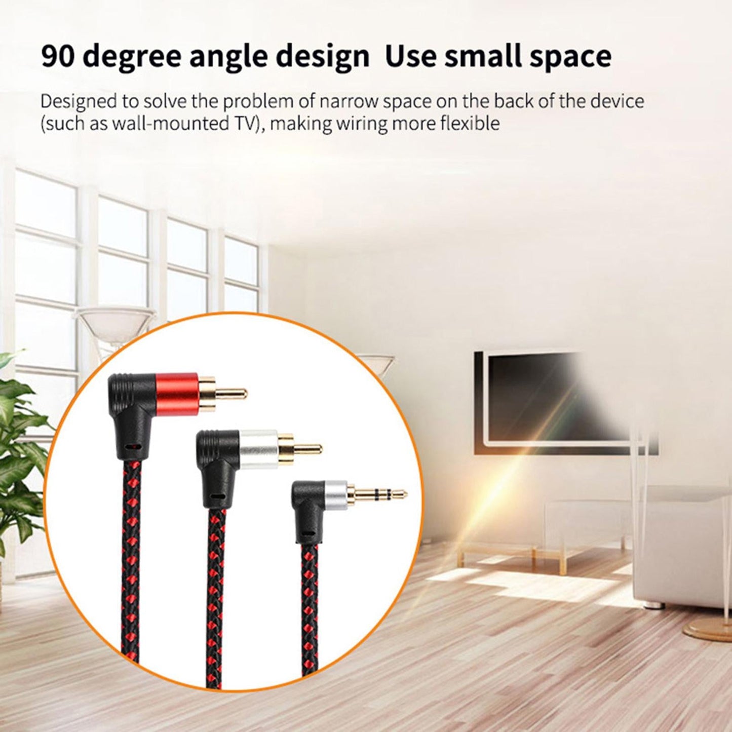3.5mm Male to 2 RCA Male Stereo Audio Cable Y Splitter Adaptor Cable 2 Meter